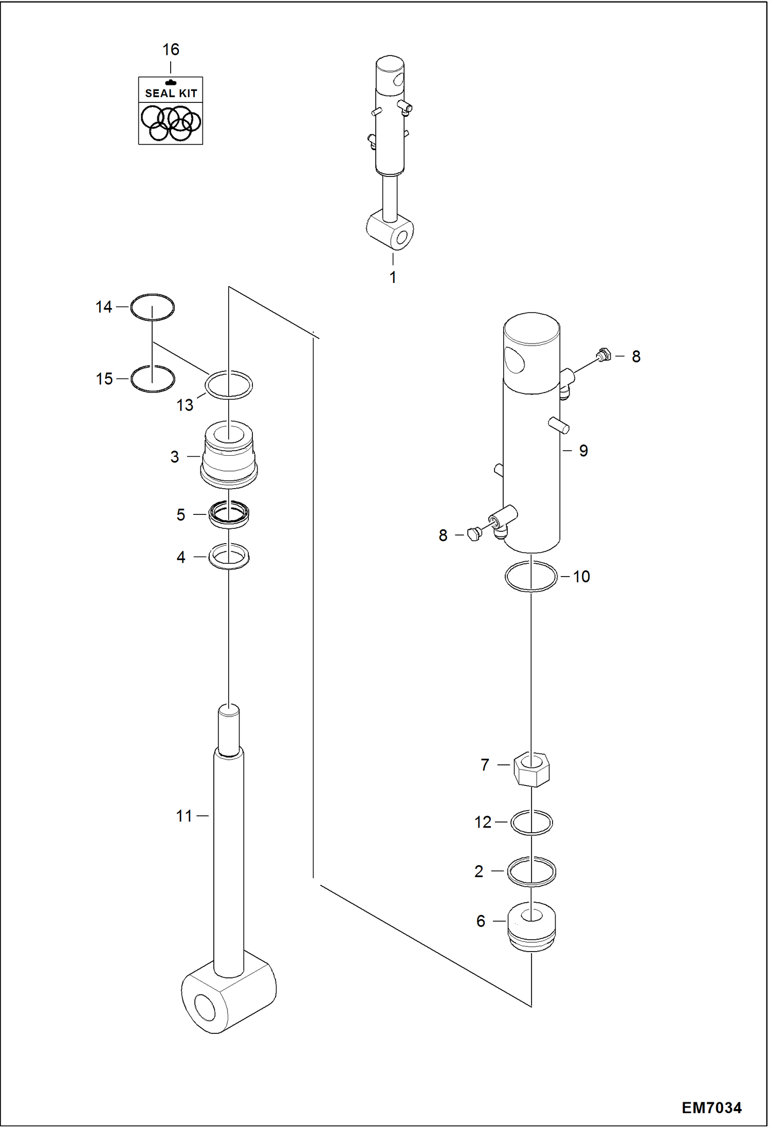 Схема запчастей Bobcat 418 - BLADE CYLINDER HYDRAULIC SYSTEM