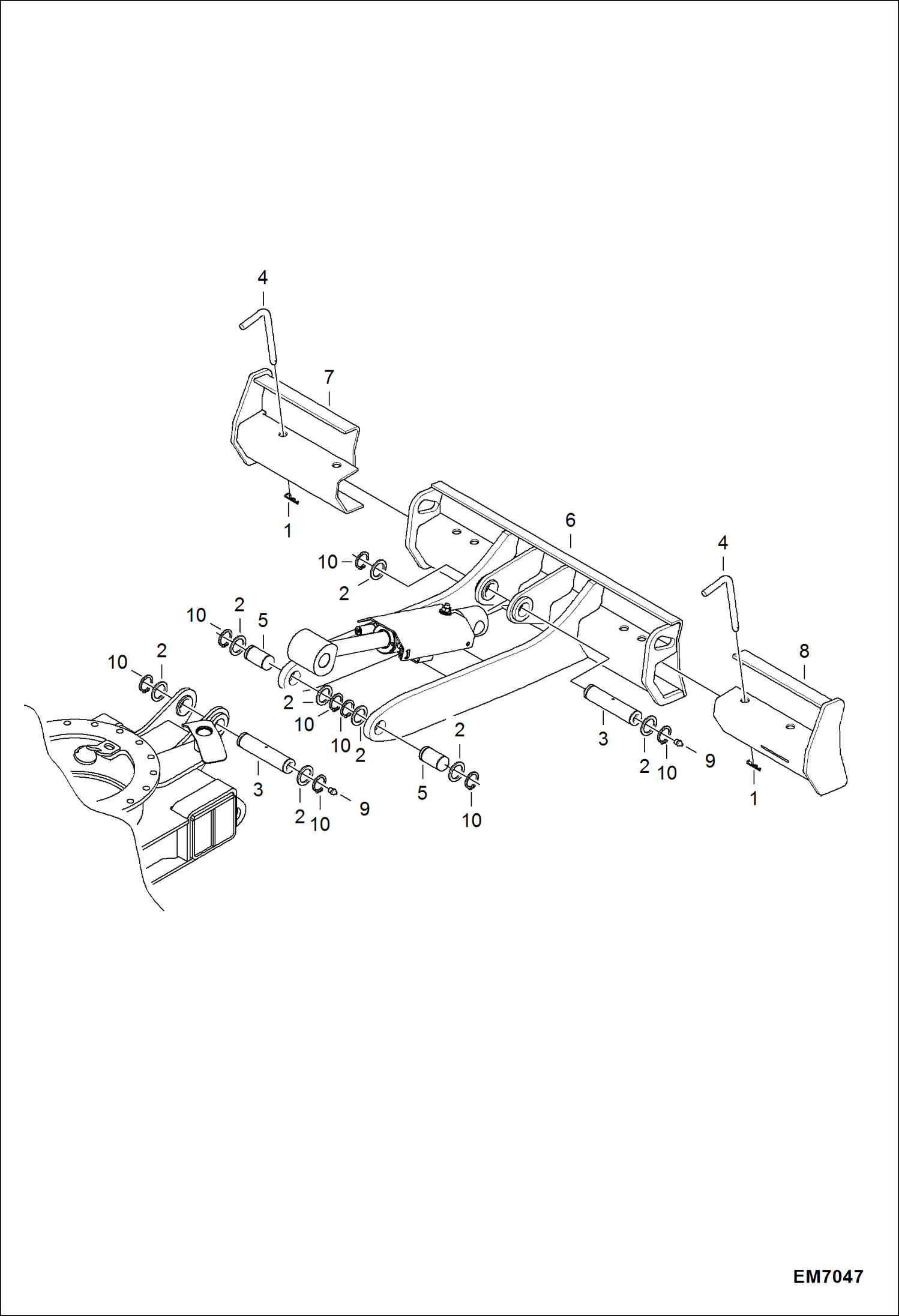 Схема запчастей Bobcat 418 - BLADE WORK EQUIPMENT