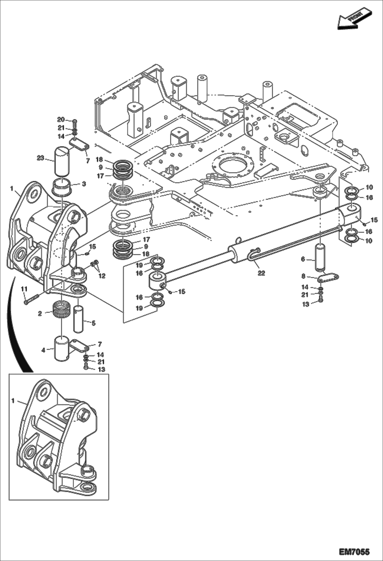 Схема запчастей Bobcat E80 - SWING FRAME WORK EQUIPMENT