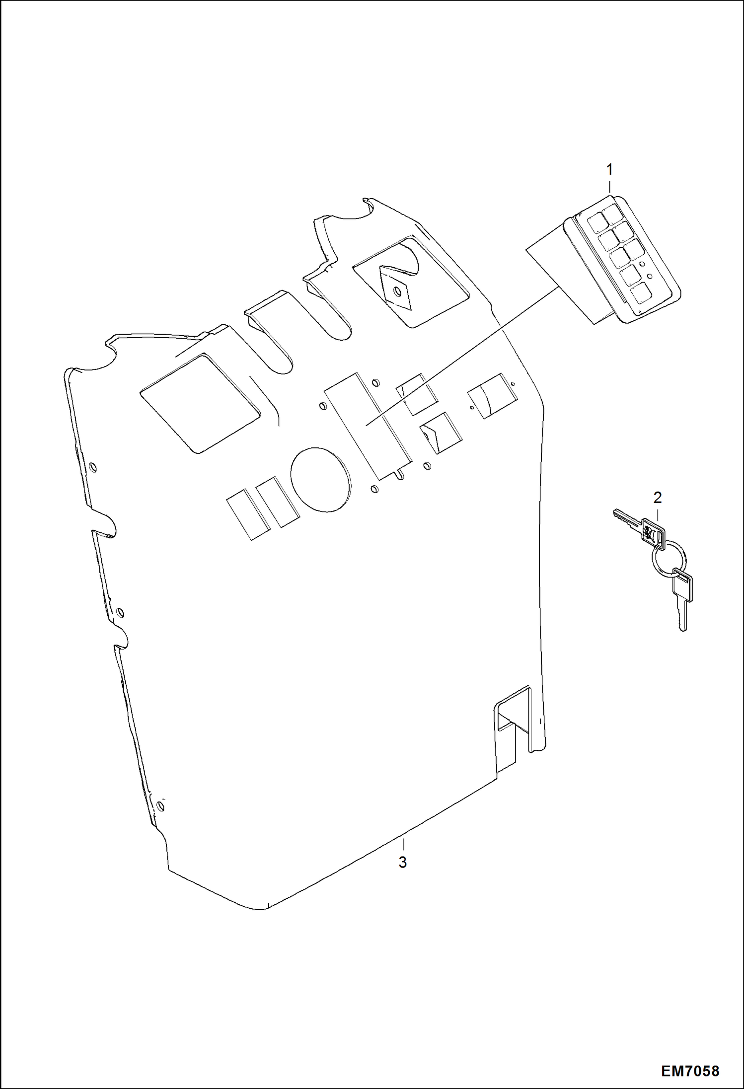 Схема запчастей Bobcat E08 - KEYLESS SWITCH ACCESSORIES & OPTIONS