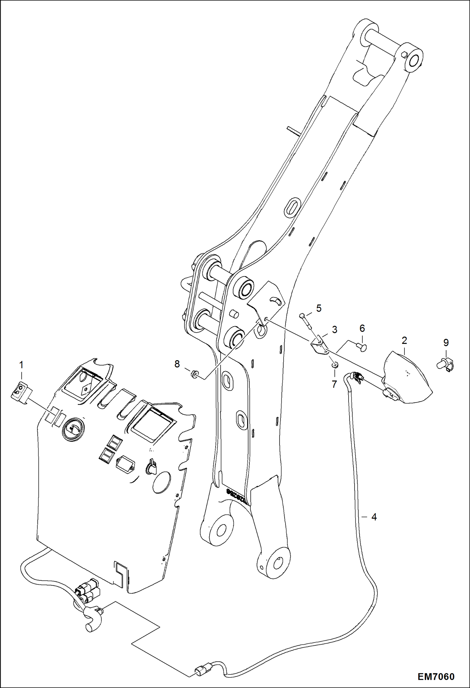 Схема запчастей Bobcat 418 - BOOM LIGHT ACCESSORIES & OPTIONS