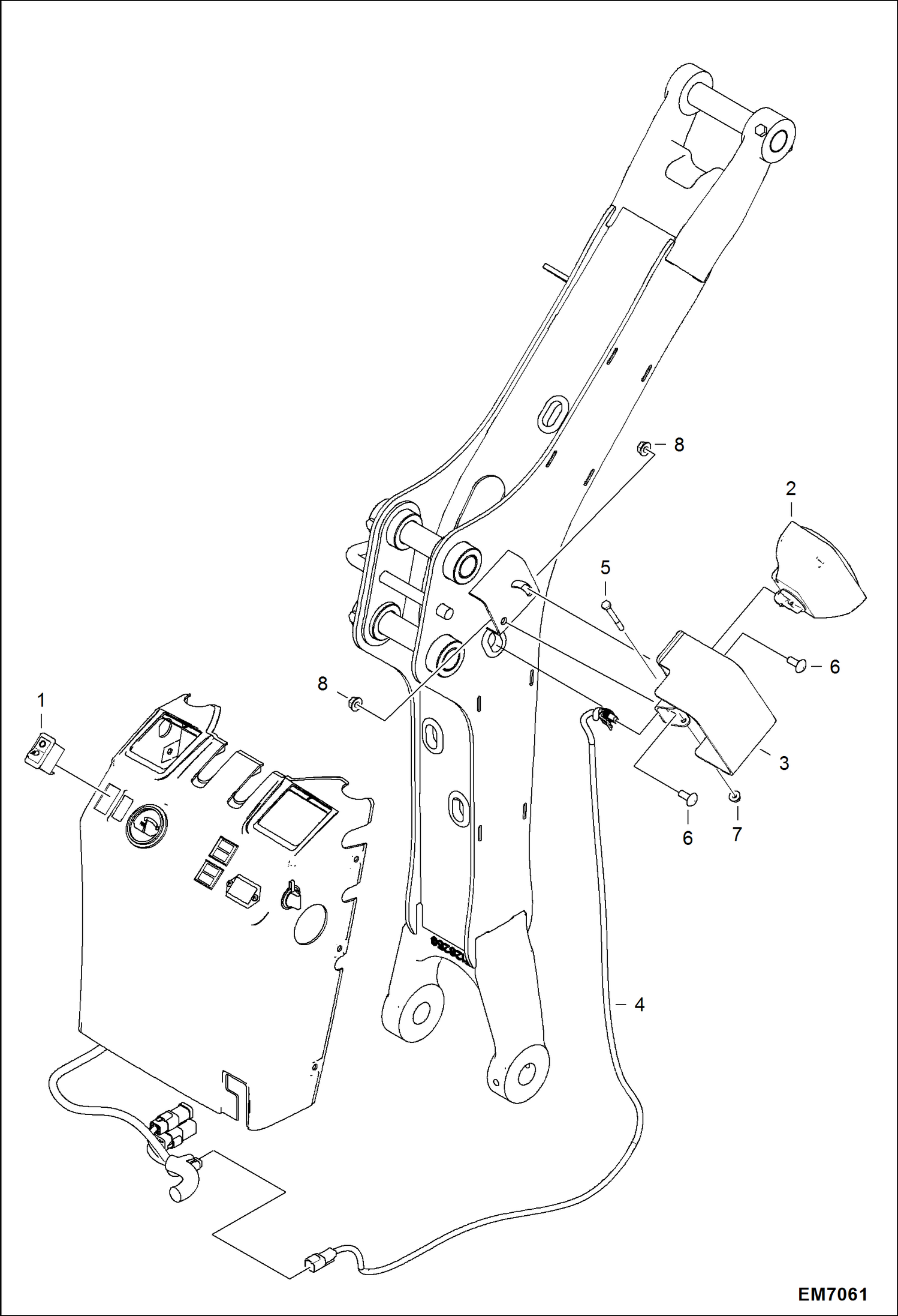 Схема запчастей Bobcat 418 - BOOM LIGHT HOUSING ACCESSORIES & OPTIONS