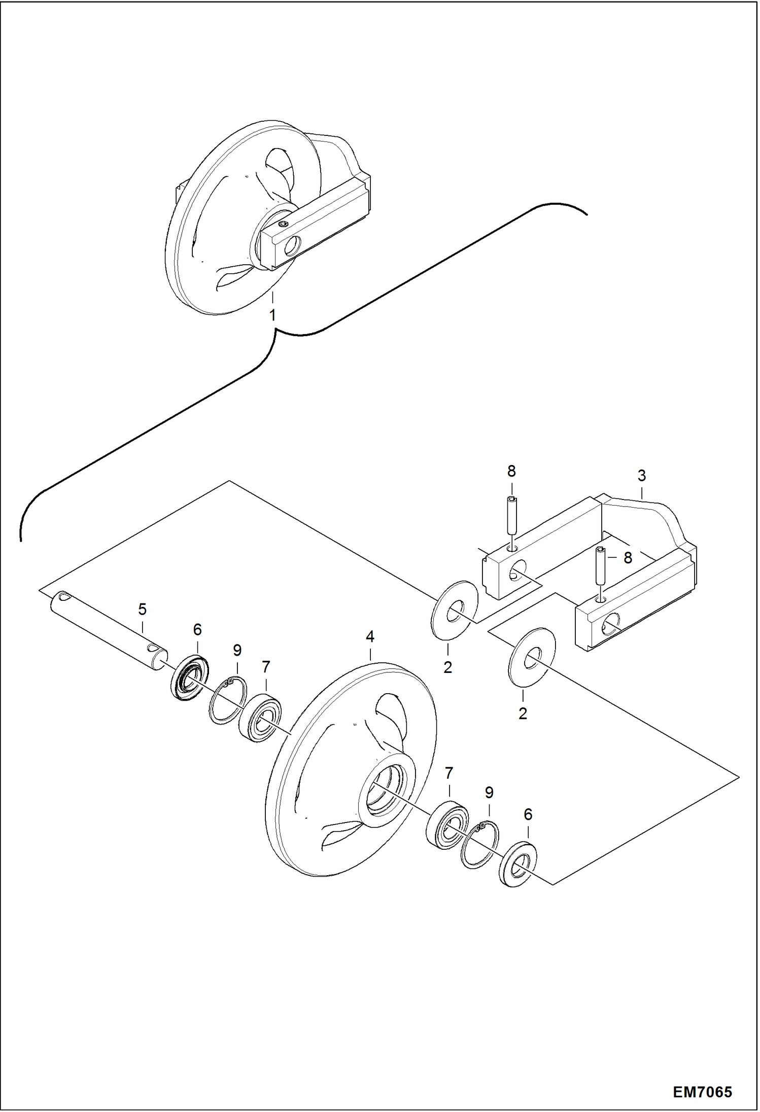 Схема запчастей Bobcat 418 - UNDERCARRIAGE (RH Front Idler) (#7145226) UNDERCARRIAGE