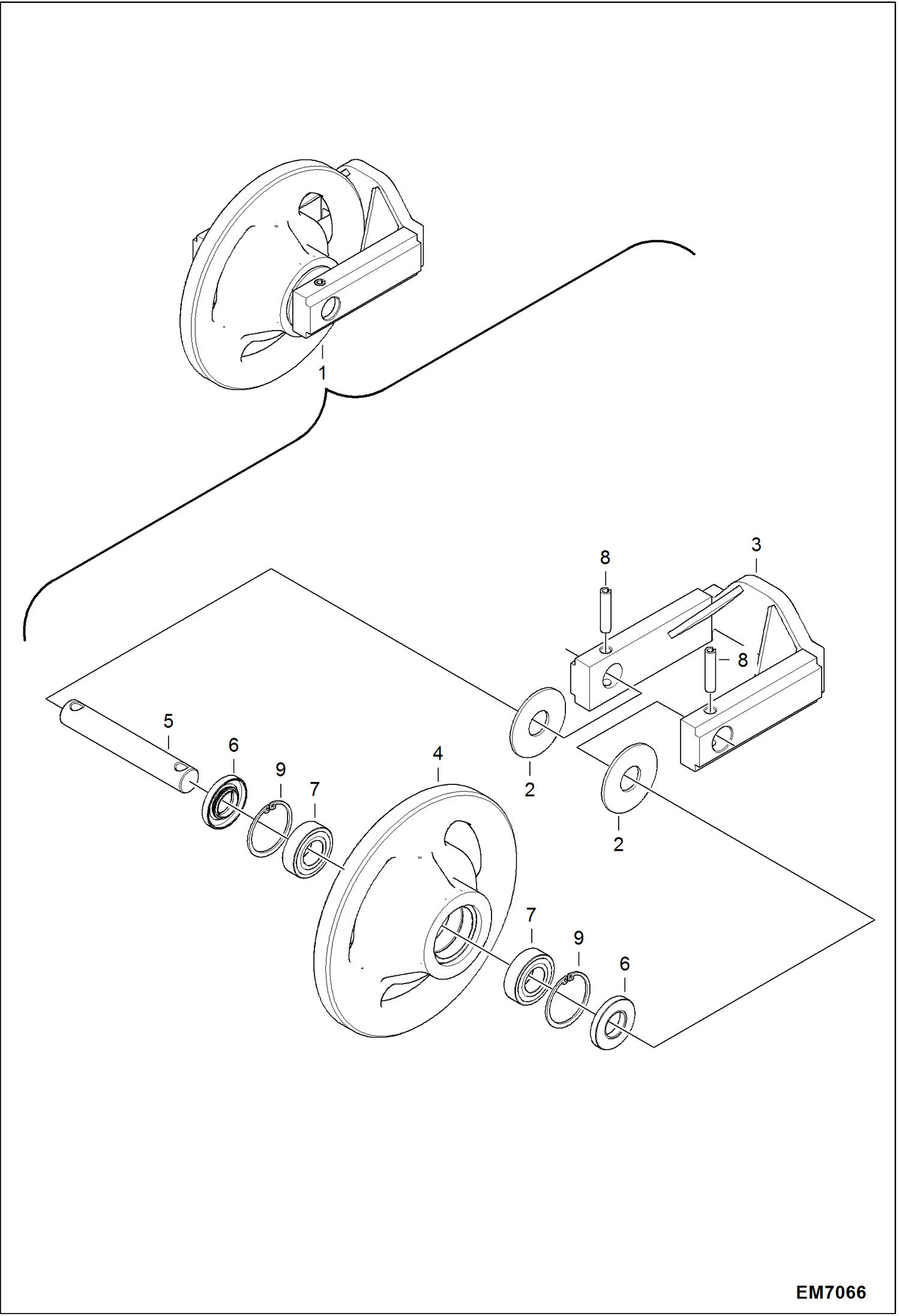 Схема запчастей Bobcat 418 - UNDERCARRIAGE (LH Front Idler) (#7145227) UNDERCARRIAGE