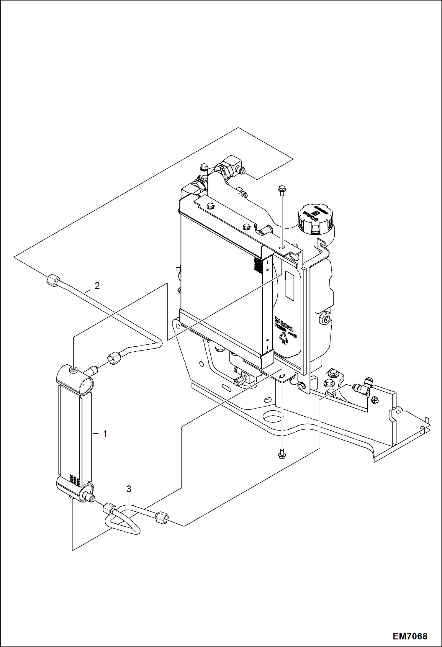 Схема запчастей Bobcat E08 - DEMOLITION OIL COOLER ACCESSORIES & OPTIONS