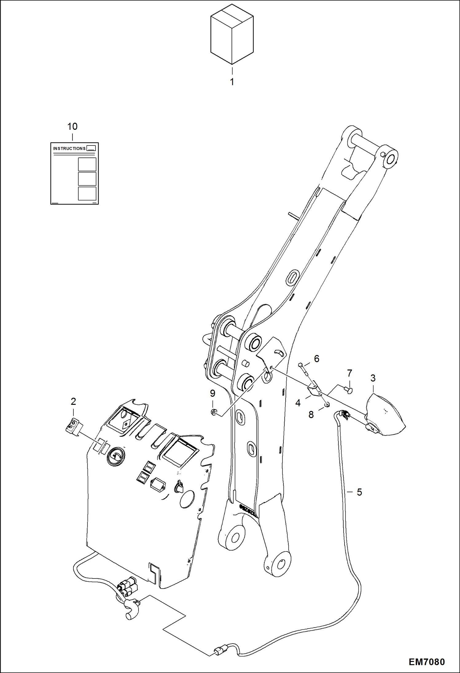 Схема запчастей Bobcat 418 - BOOM LIGHT KIT ACCESSORIES & OPTIONS