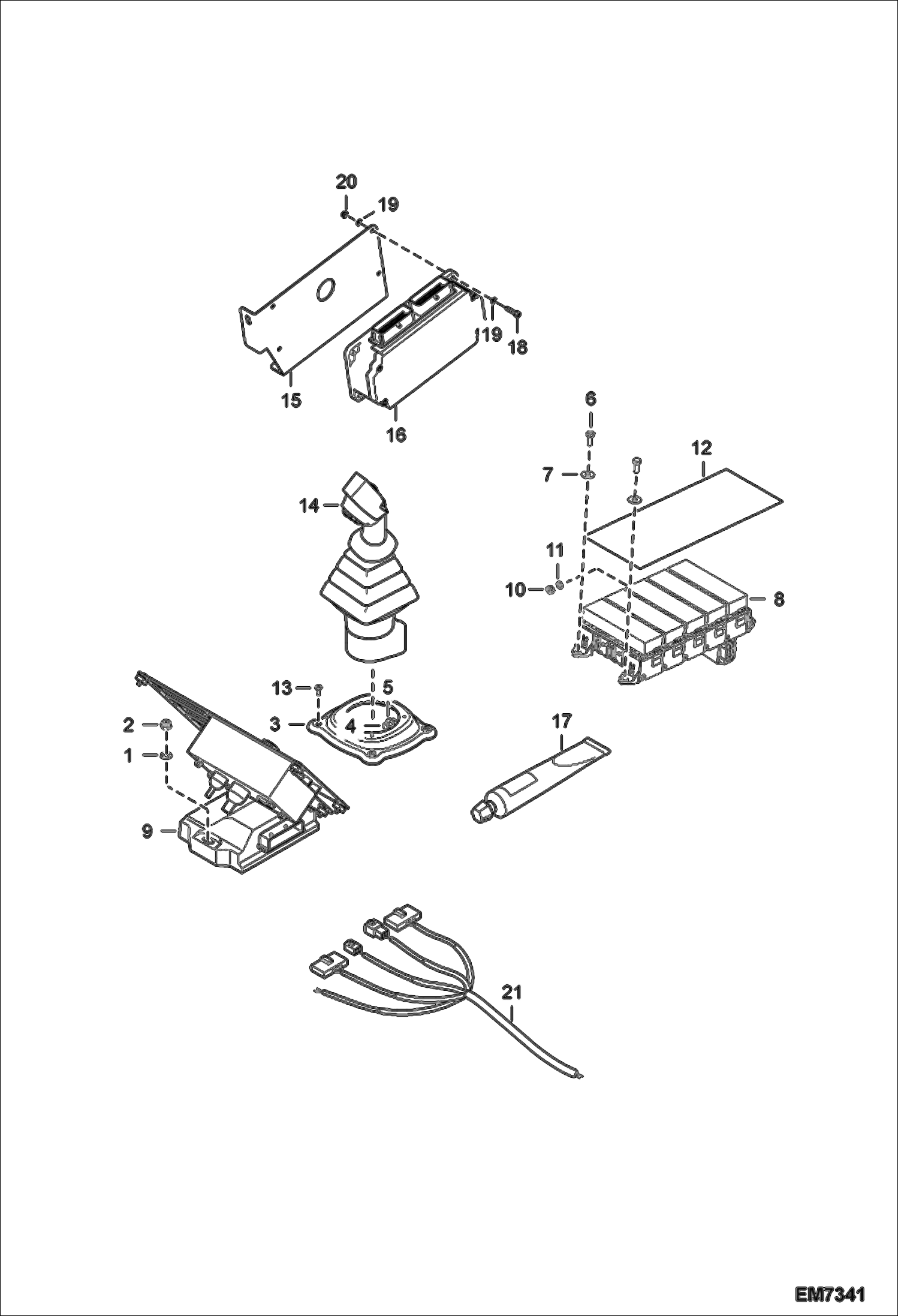 Схема запчастей Bobcat V518 - JOYSTICK / SUSMIC INSTALLATION ELECTRICAL SYSTEM