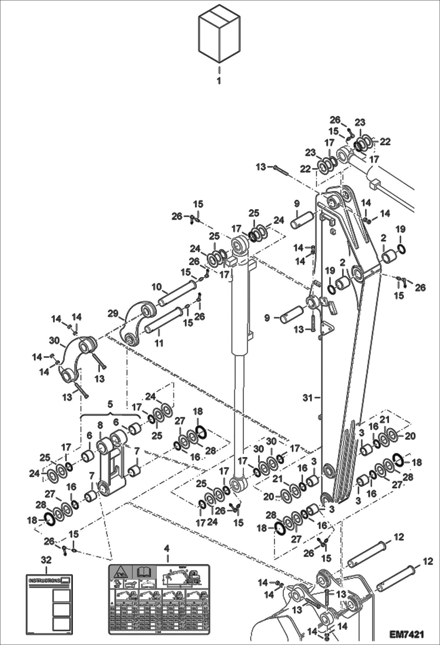 Схема запчастей Bobcat E55W - ARM KIT (Long) ACCESSORIES & OPTIONS