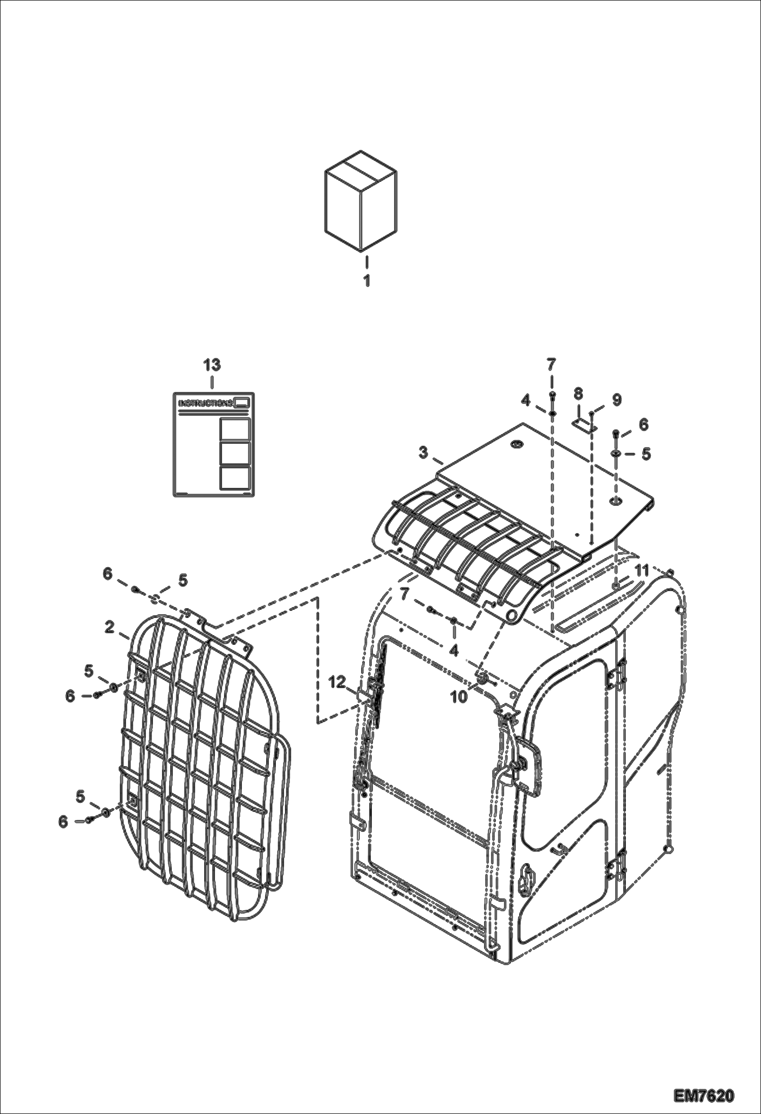 Схема запчастей Bobcat E80 - SPECIAL APPLICATION KIT (FOGS + Roof Guard) ACCESSORIES & OPTIONS