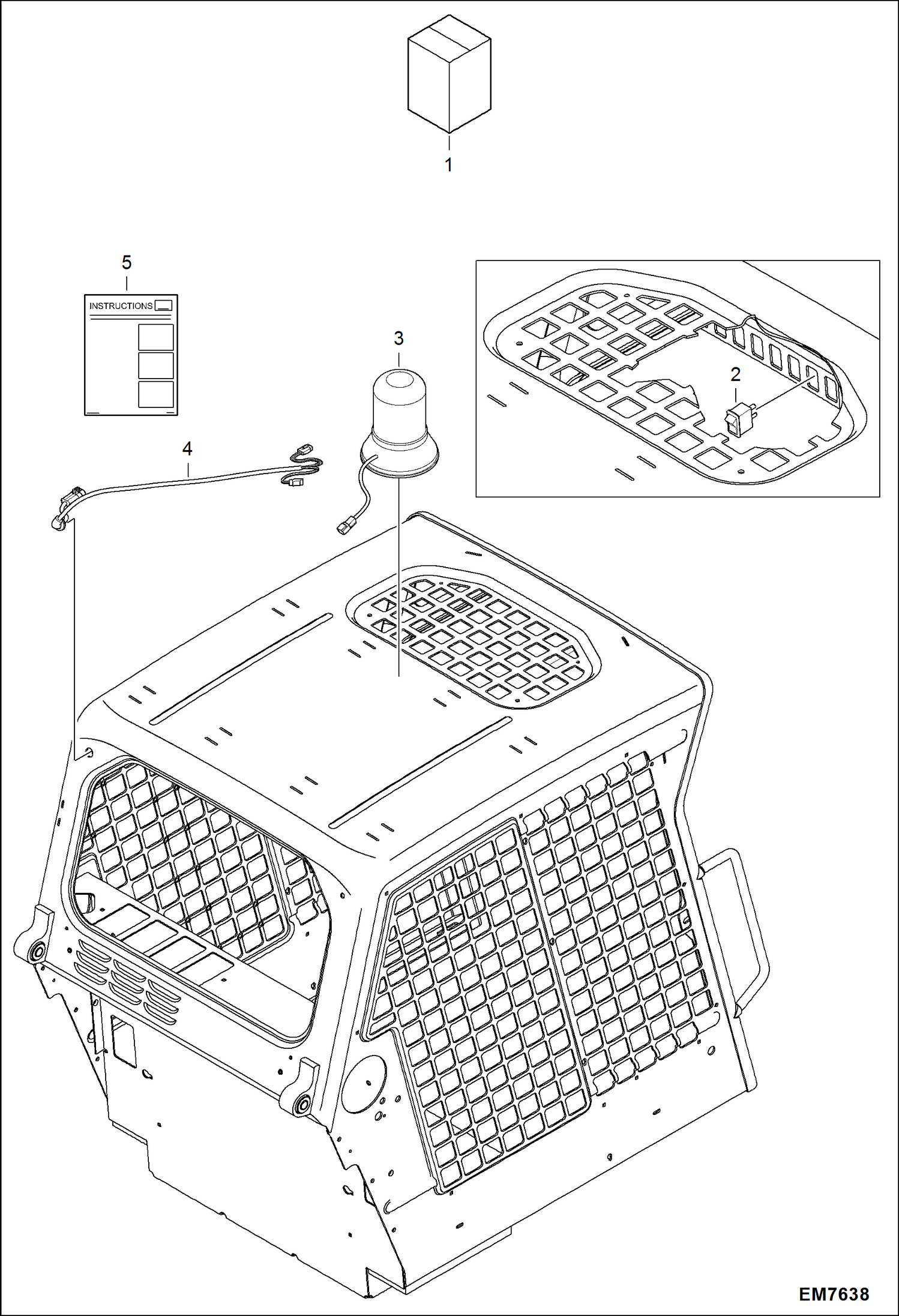 Схема запчастей Bobcat S-Series - ROTATING BEACON KIT ACCESSORIES & OPTIONS
