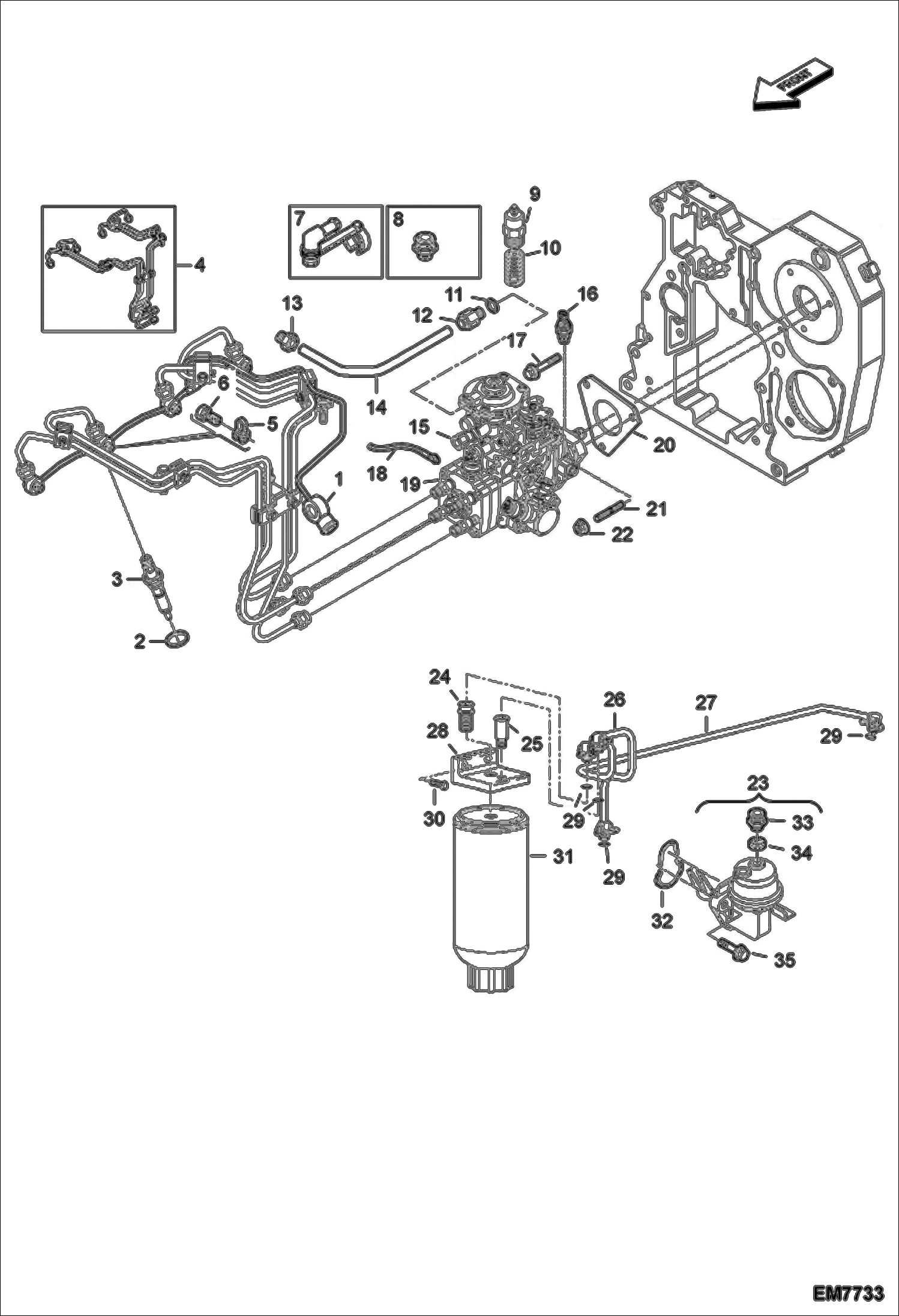 Схема запчастей Bobcat TR35160 - ENGINE COMPONENTS (Fuel System) POWER UNIT