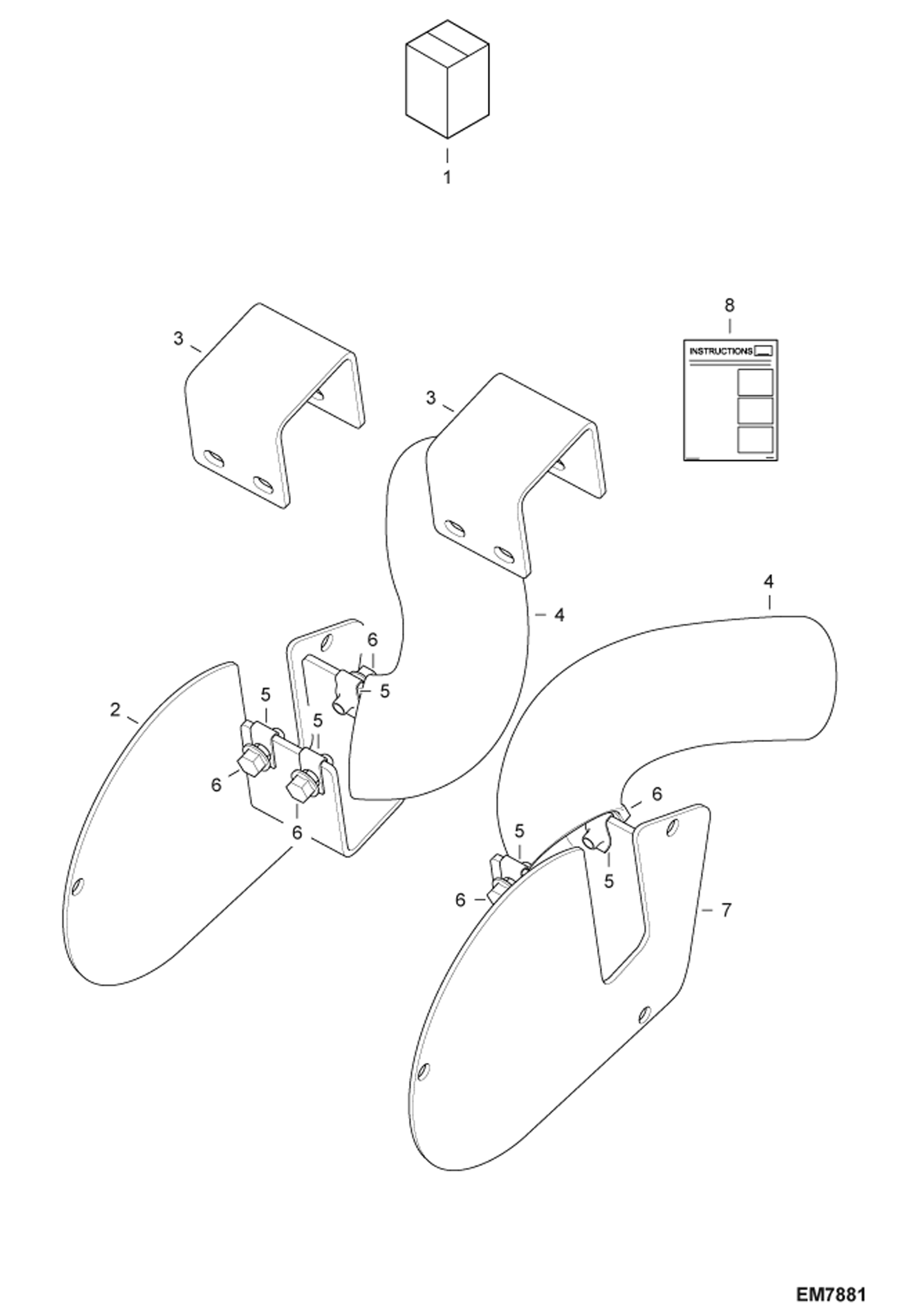 Схема запчастей Bobcat E08 - HOSE GUARD KIT ACCESSORIES & OPTIONS