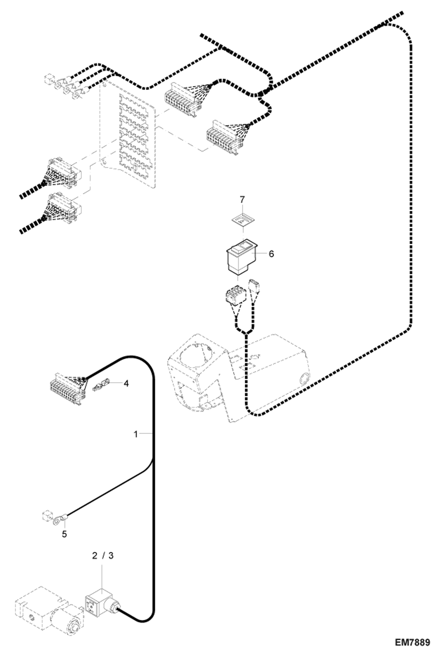Схема запчастей Bobcat 442 - CHANGEOVER BUCKET FOR FORKLIFT DEVICE ELECTRICAL SYSTEM