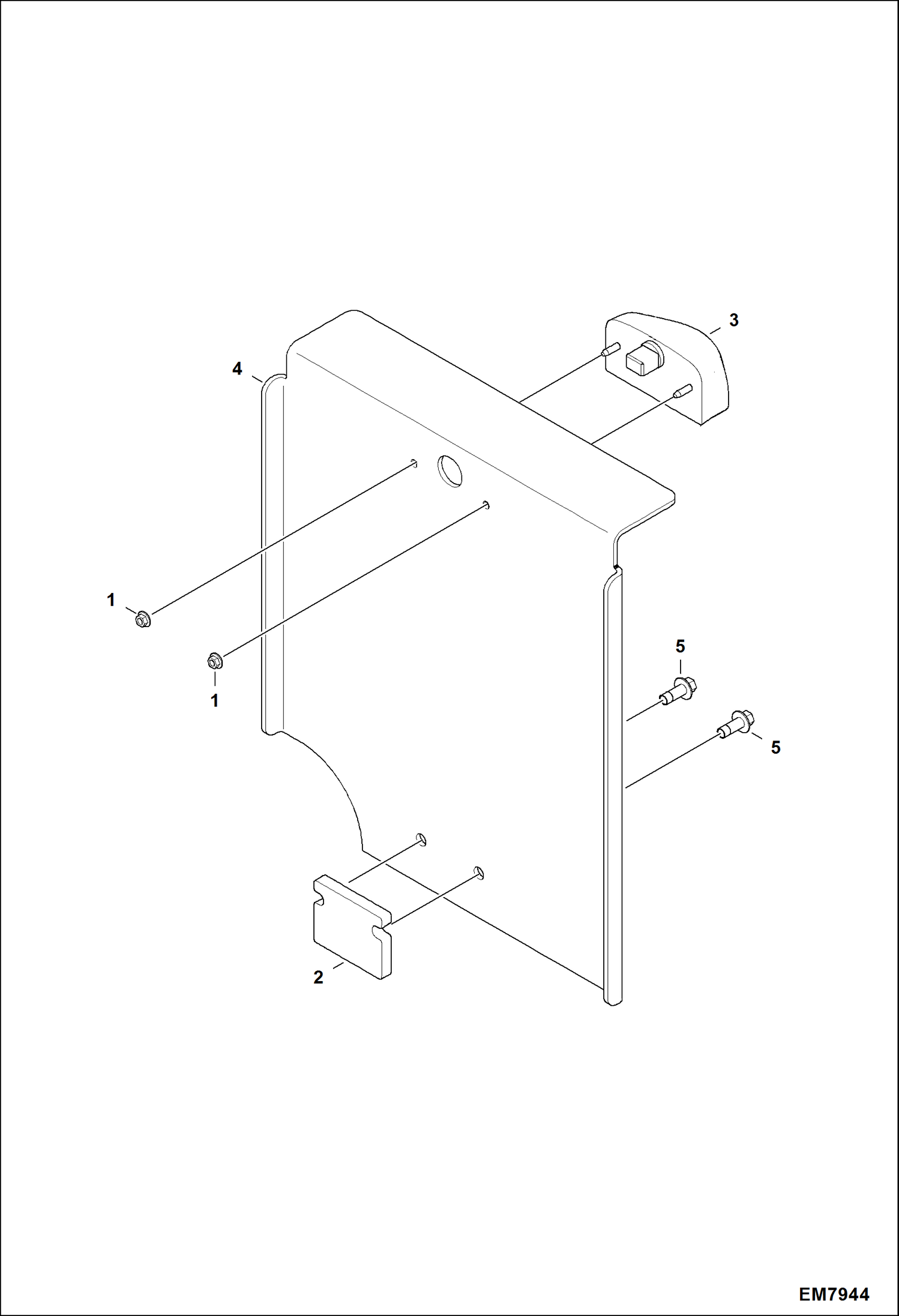 Схема запчастей Bobcat TL360 - LICENCE PLATE HOLDER (When Hook Is Installed) ACCESSORIES & OPTIONS