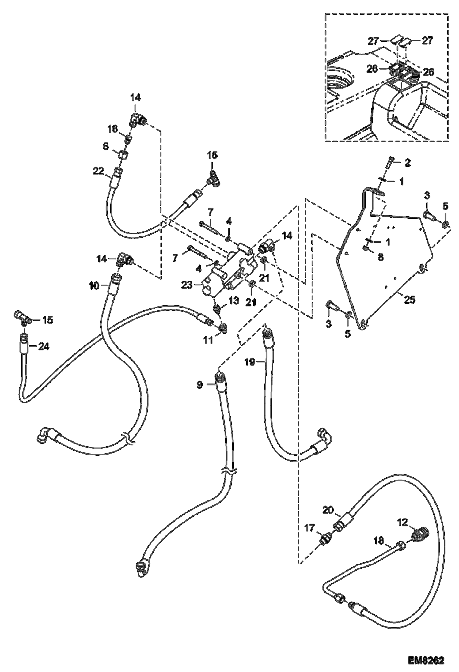 Схема запчастей Bobcat T2566 - TRAILER BRAKE (S/N A8FR15000 & Above, A8G315000 & Above) ACCESSORIES & OPTIONS