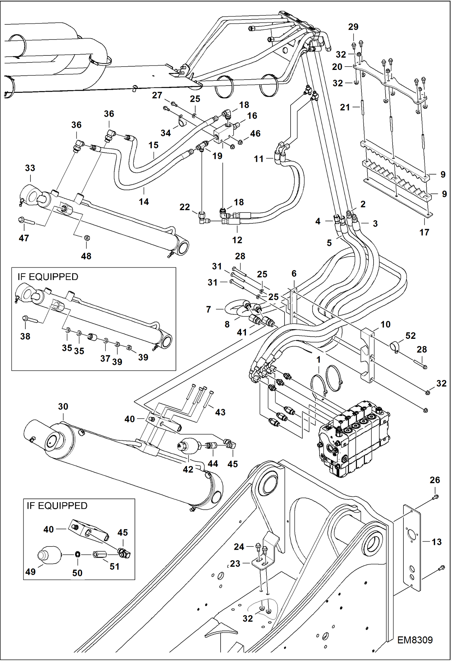 Схема запчастей Bobcat TL470 - HYDRAULIC CIRCUITRY (Boom & Cylinders) HYDRAULIC SYSTEM