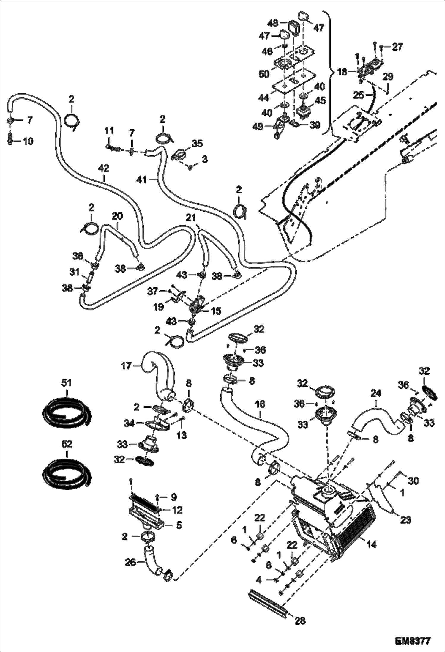 Схема запчастей Bobcat V417 - AIR CONDITIONING (Cab Side) (S/N AC1C13000 & Above) MAIN FRAME