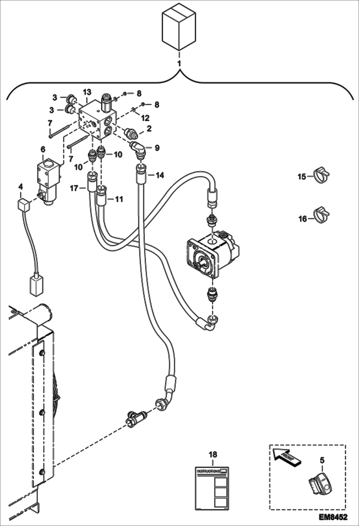 Схема запчастей Bobcat T3571L - REVERSE FAN MOTOR KIT (S/N A8HF13000 - 14999, A8H613000 - 14999) ACCESSORIES & OPTIONS
