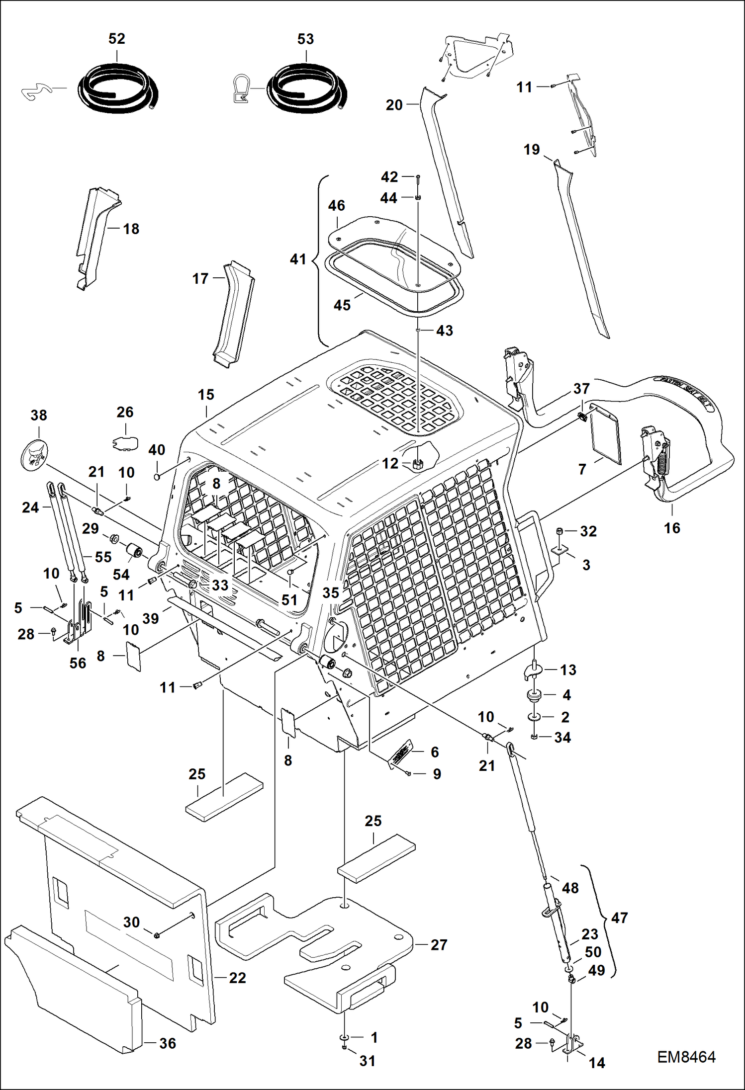 Схема запчастей Bobcat S-Series - OPERATOR CAB MAIN FRAME