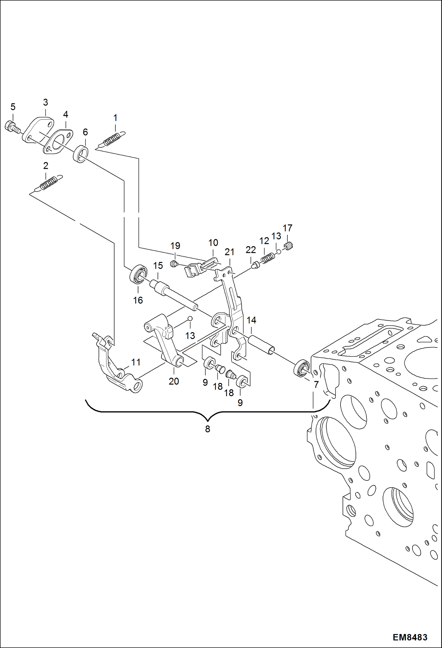Схема запчастей Bobcat S-Series - GOVERNOR POWER UNIT