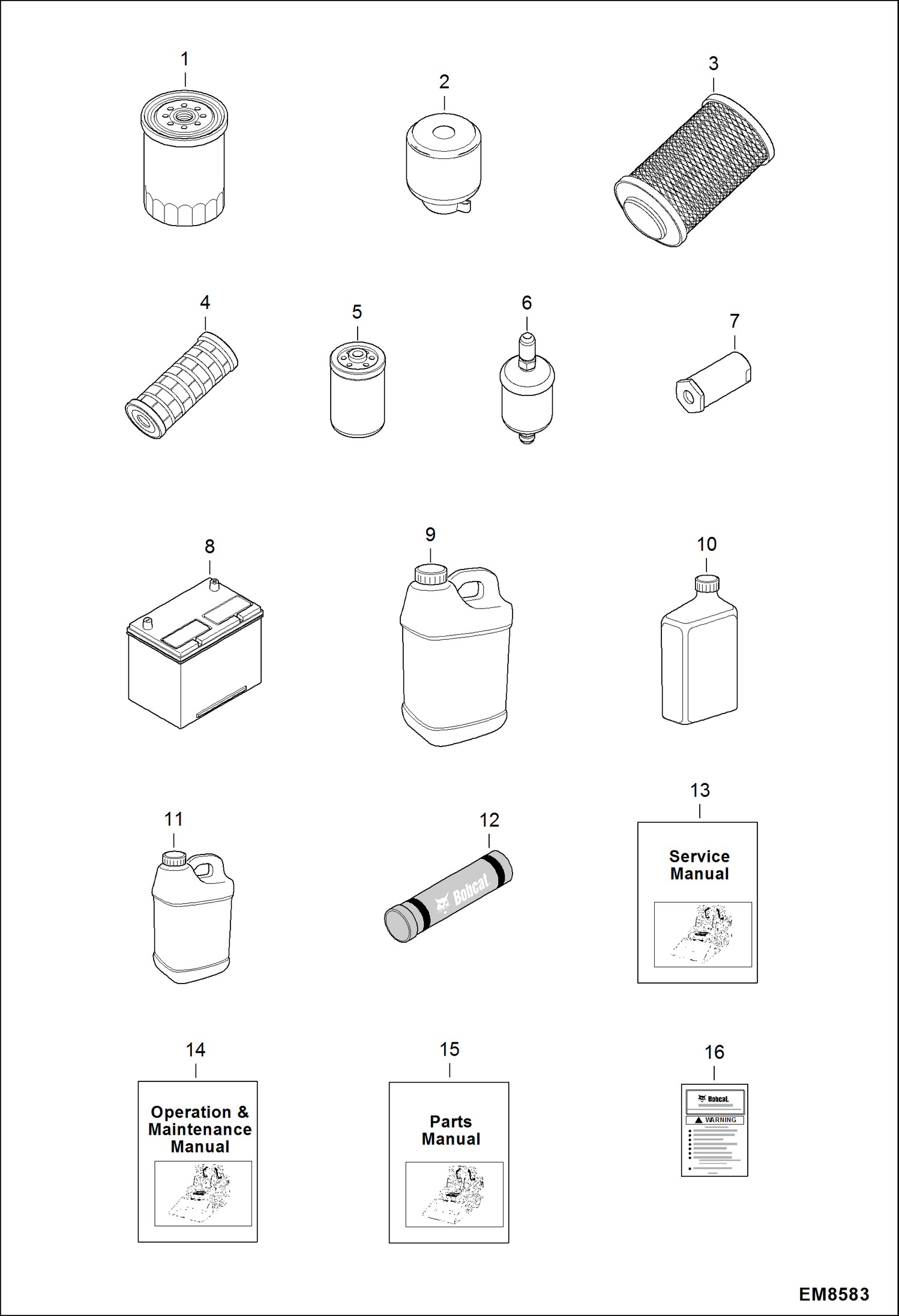 Схема запчастей Bobcat S-Series - MAINTENANCE ITEMS MAINTENANCE ITEMS