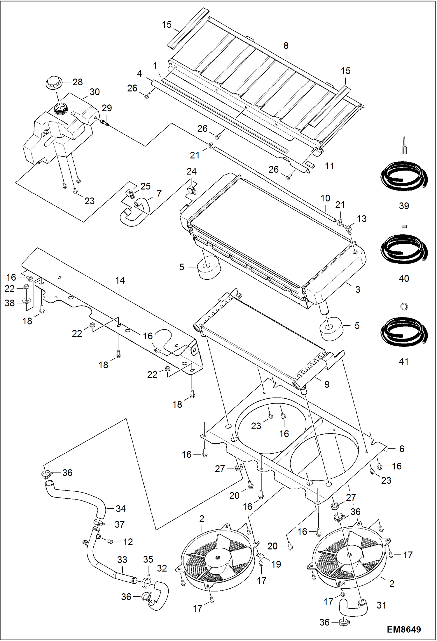 Схема запчастей Bobcat S-Series - COOLING SYSTEM POWER UNIT