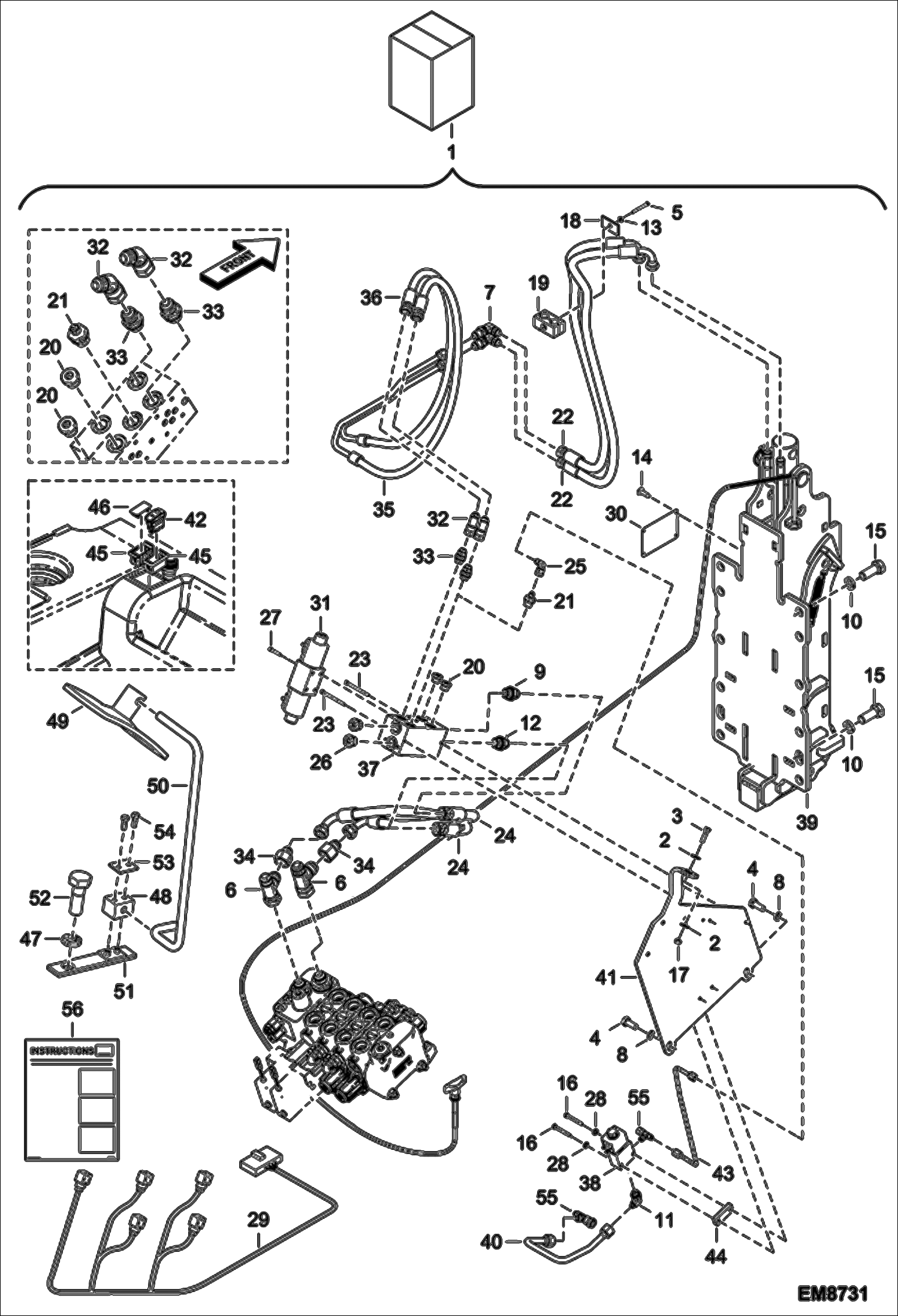 Схема запчастей Bobcat T2566 - REAR HYDRAULIC HOOK KIT (S/N A8FR15000 & Above, A8G315000 & Above) ACCESSORIES & OPTIONS