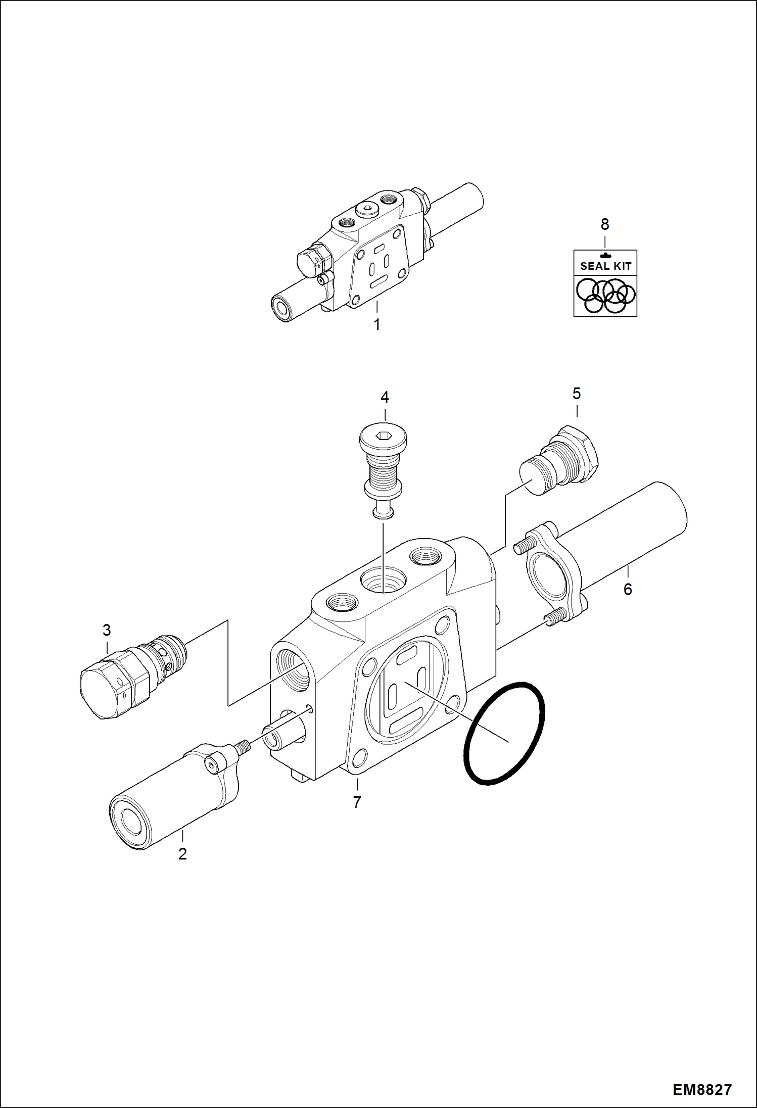 Схема запчастей Bobcat 418 - VALVE SECTION (Arm) (S/N AB4711501 & Above) HYDRAULIC SYSTEM
