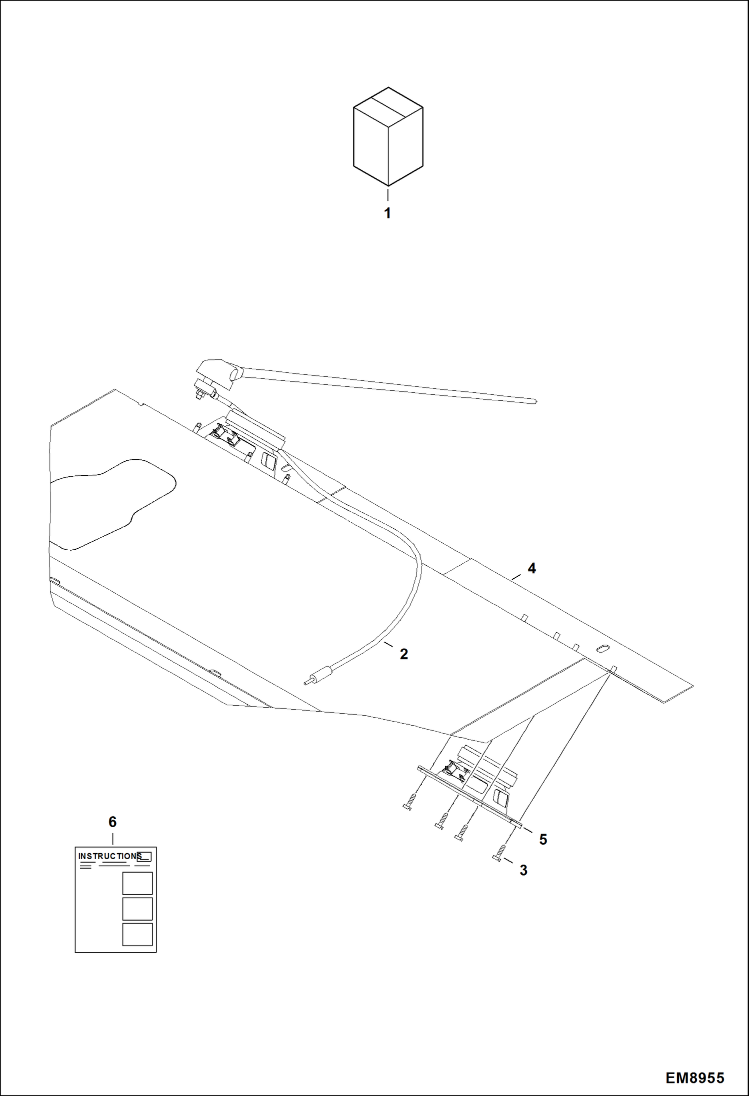 Схема запчастей Bobcat T2250 - RADIO ANTENNA KIT ACCESSORIES & OPTIONS