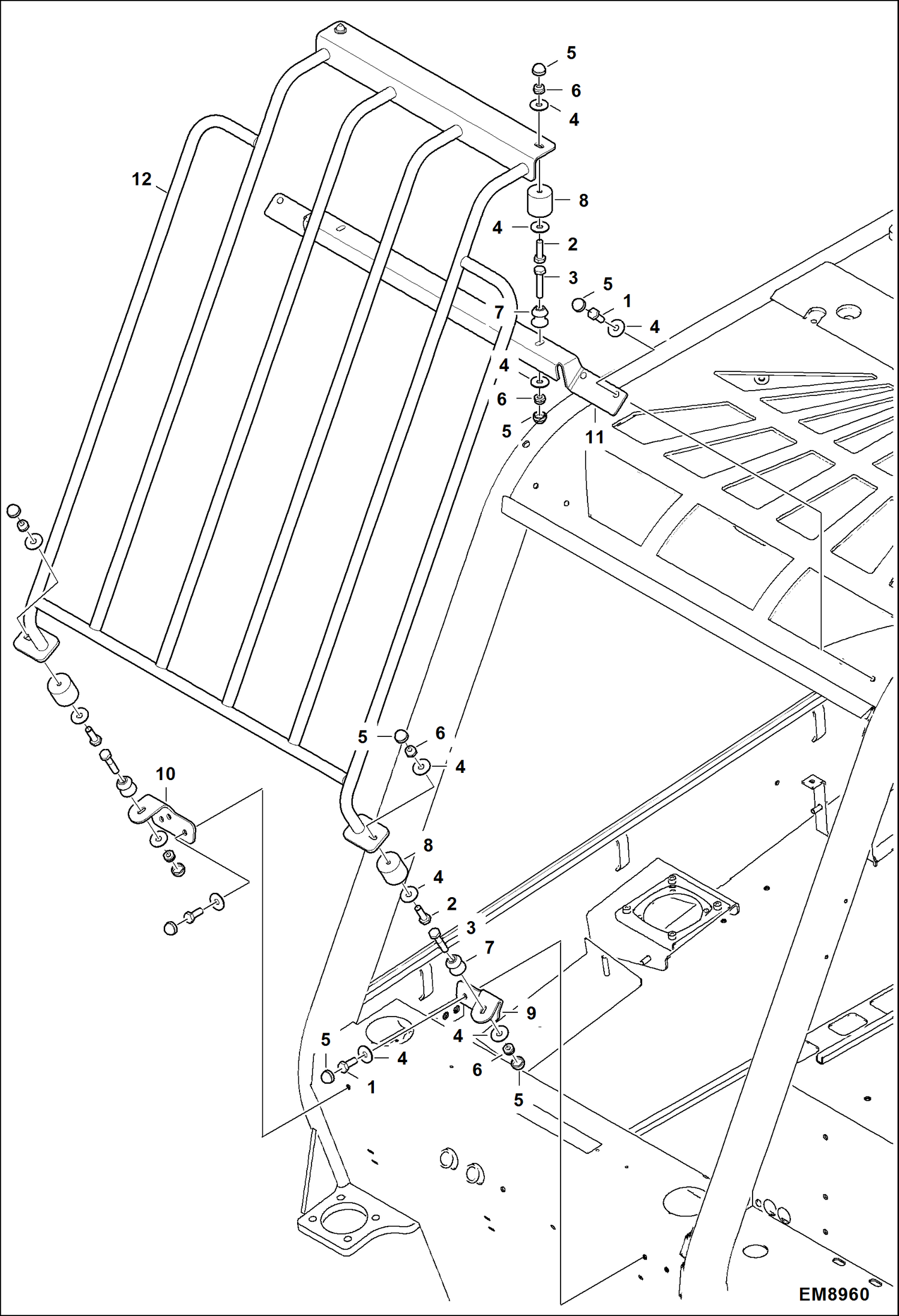 Схема запчастей Bobcat T2250 - WINDSHIELD PROTECTION GRILL ACCESSORIES & OPTIONS