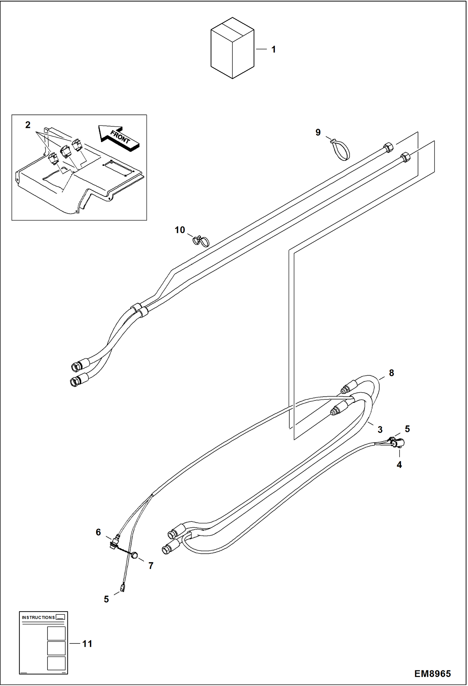 Схема запчастей Bobcat T2250 - HYDRAULIC CIRCUITRY (ACD Kit) ACCESSORIES & OPTIONS