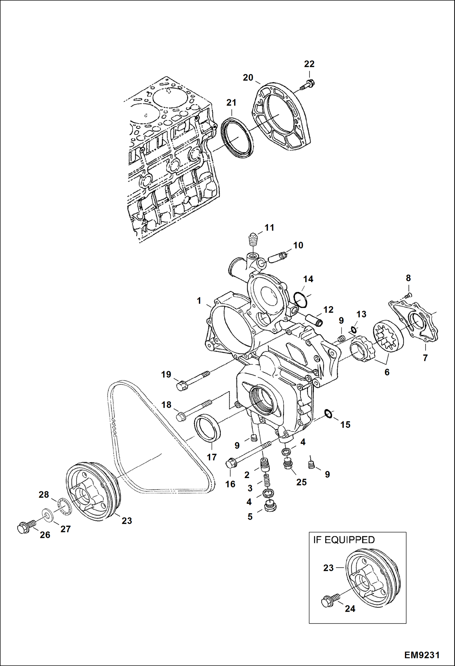 Схема запчастей Bobcat T2250 - FRONT COVER POWER UNIT