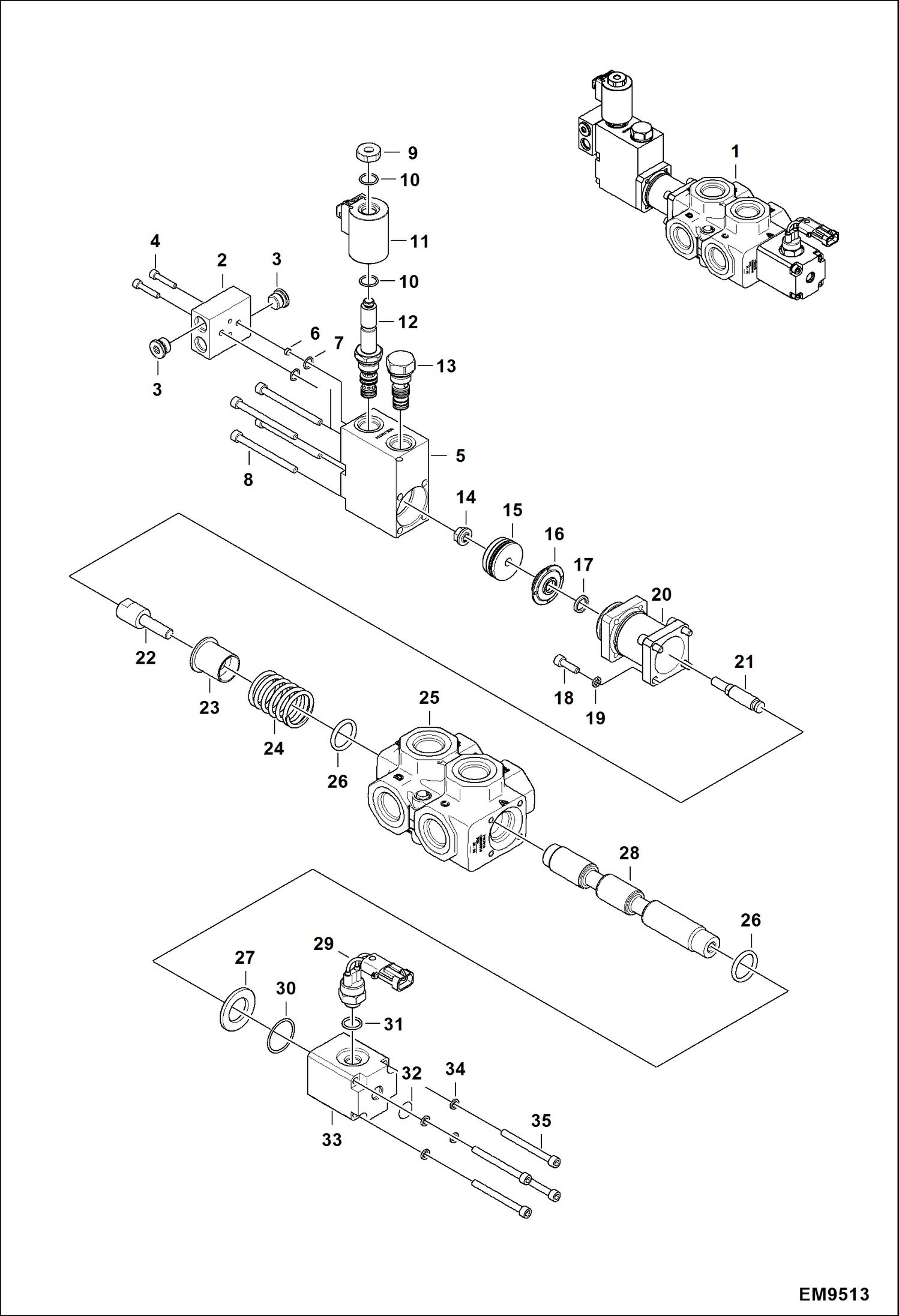Схема запчастей Bobcat TL360 - DIVERTER VALVE ACCESSORIES & OPTIONS