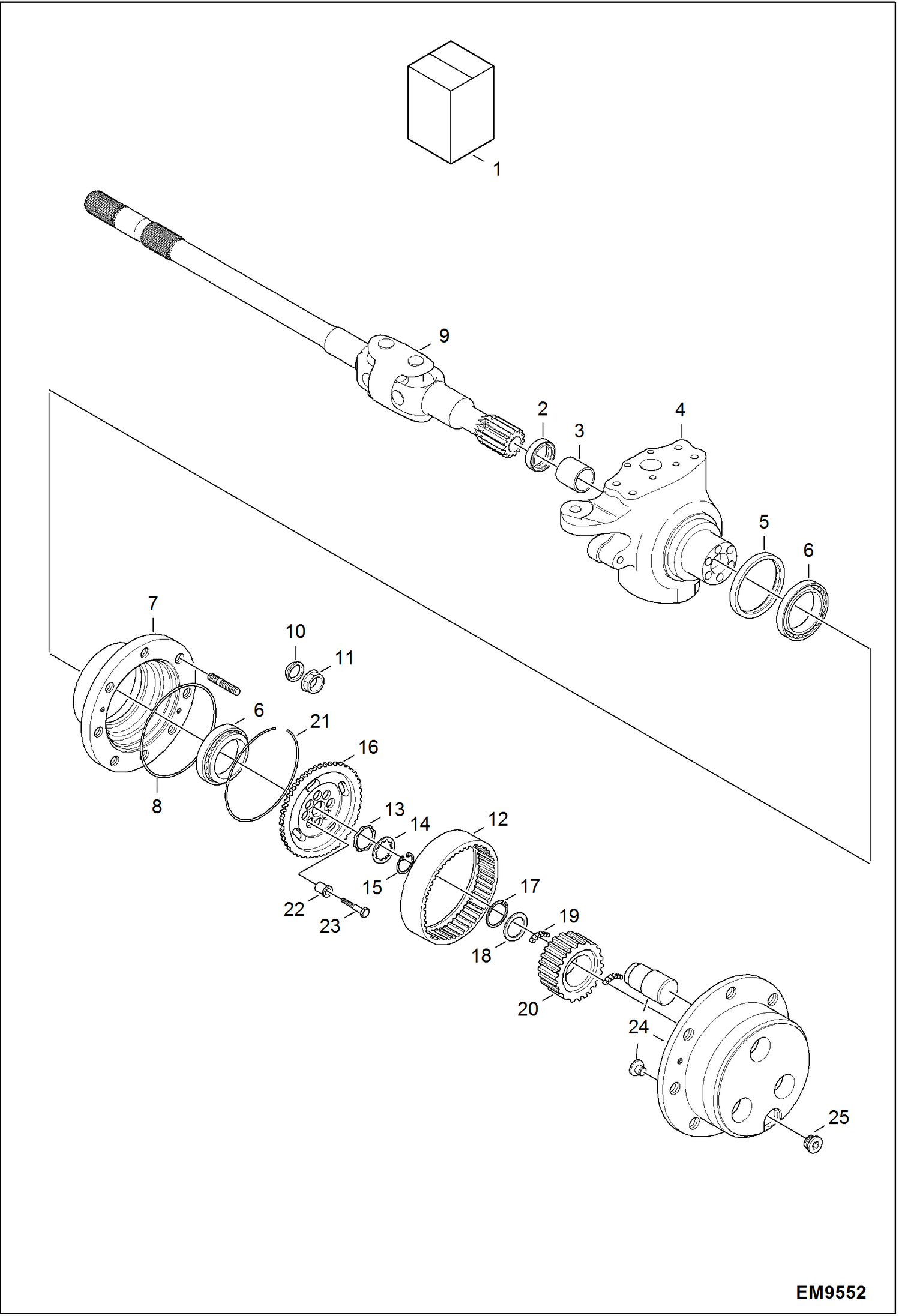 Схема запчастей Bobcat T40140 - PLANETARY REDUCER KIT (Front Left, Rear Right) ACCESSORIES & OPTIONS