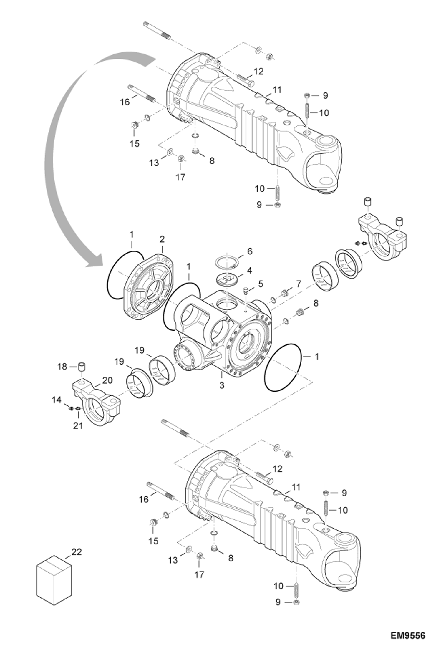 Схема запчастей Bobcat T40170 - HOUSING - REAR AXLE (Assy #6934451) DRIVE SYSTEM