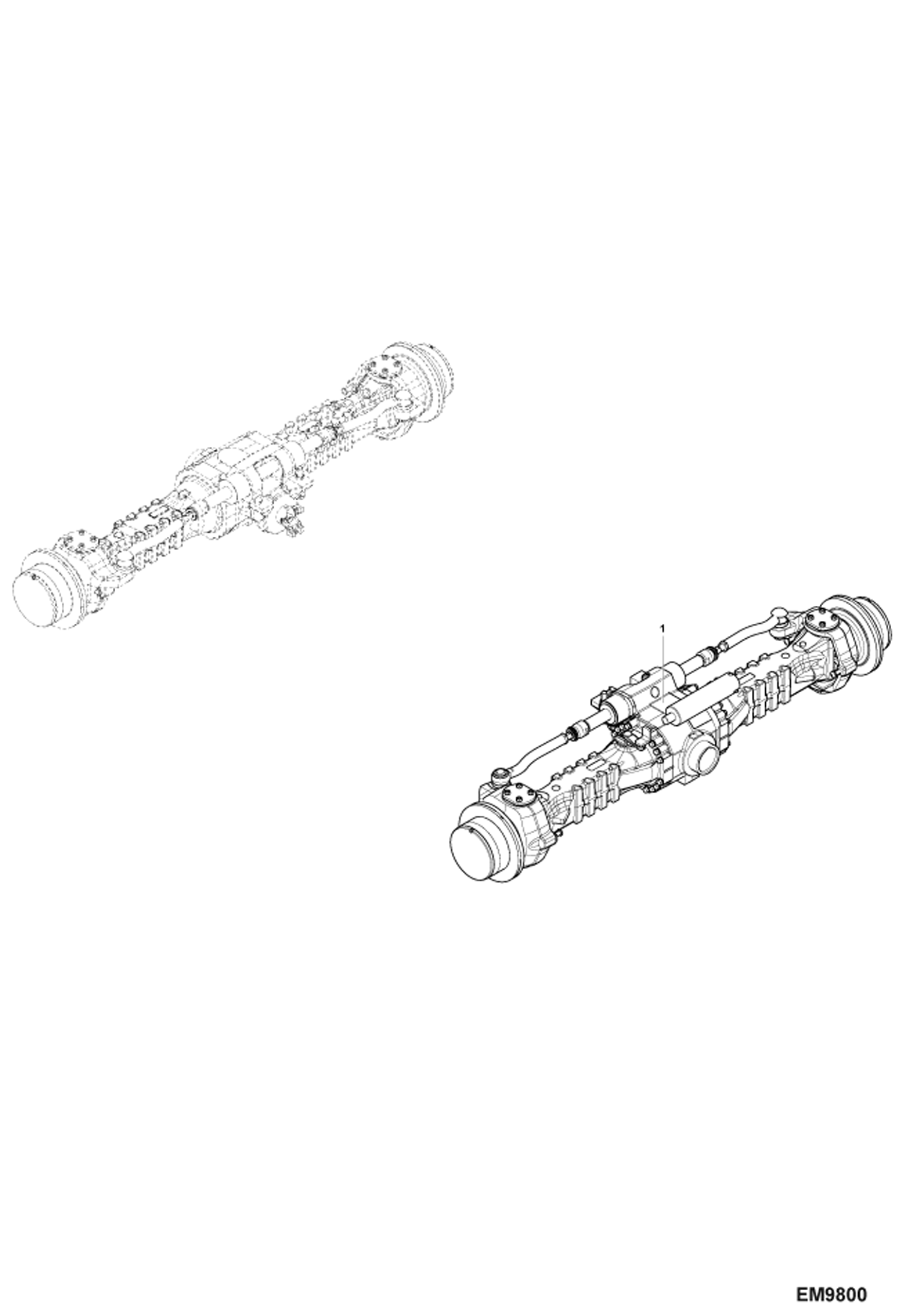 Схема запчастей Bobcat TR38160 - AXLE (Front) DRIVE SYSTEM