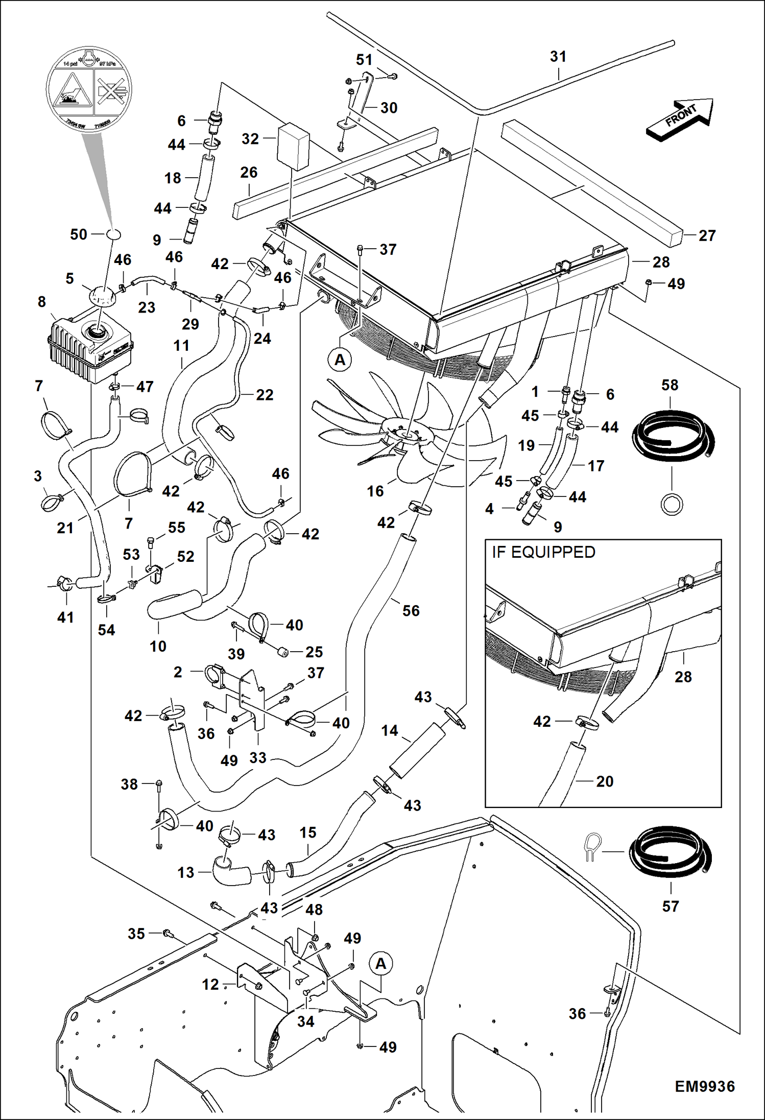 Схема запчастей Bobcat T40140 - COOLING SYSTEM POWER UNIT