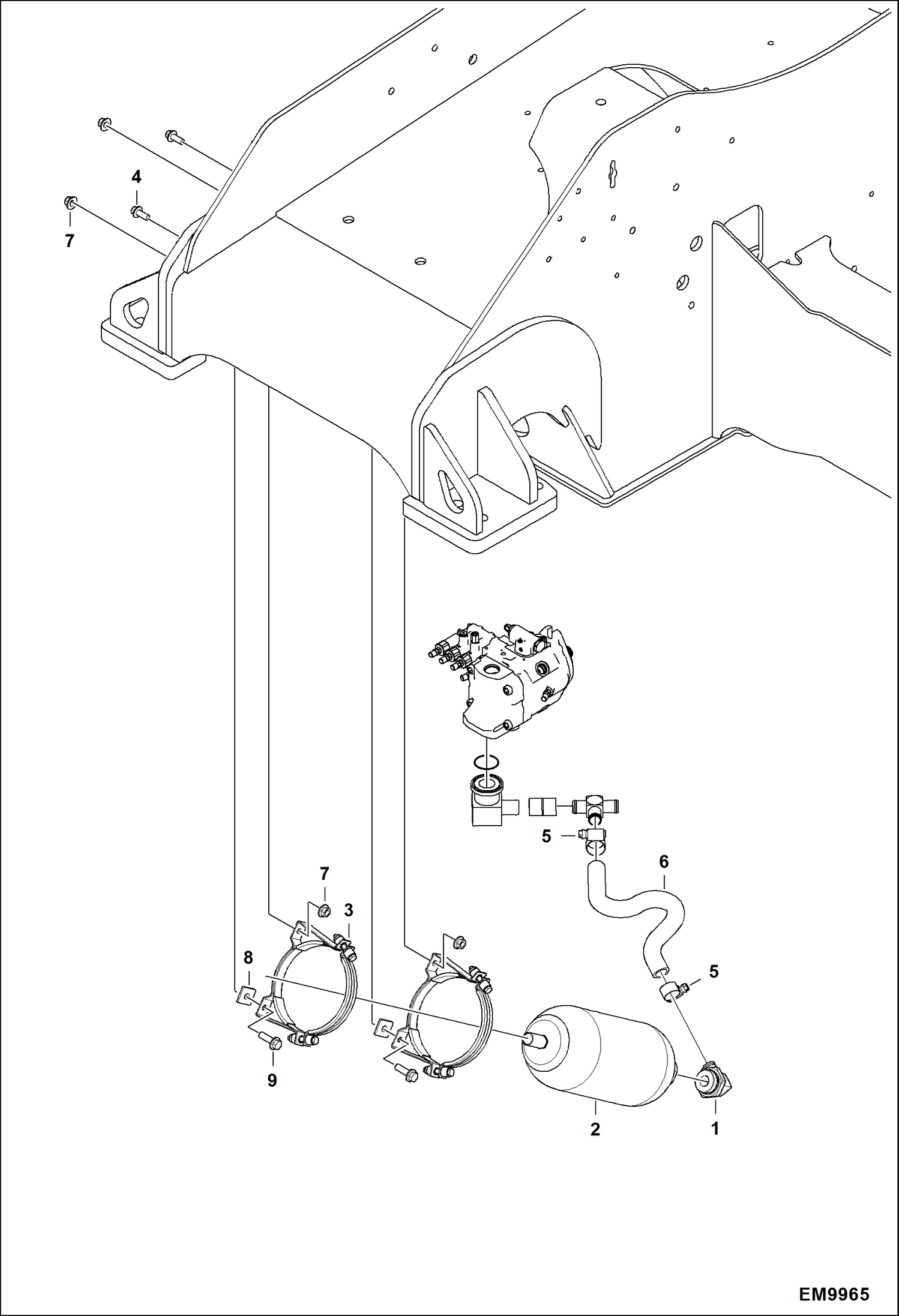 Схема запчастей Bobcat TL470HF - HYDRAULIC CIRCUITRY (Hydraulic Accumulator) HYDRAULIC SYSTEM