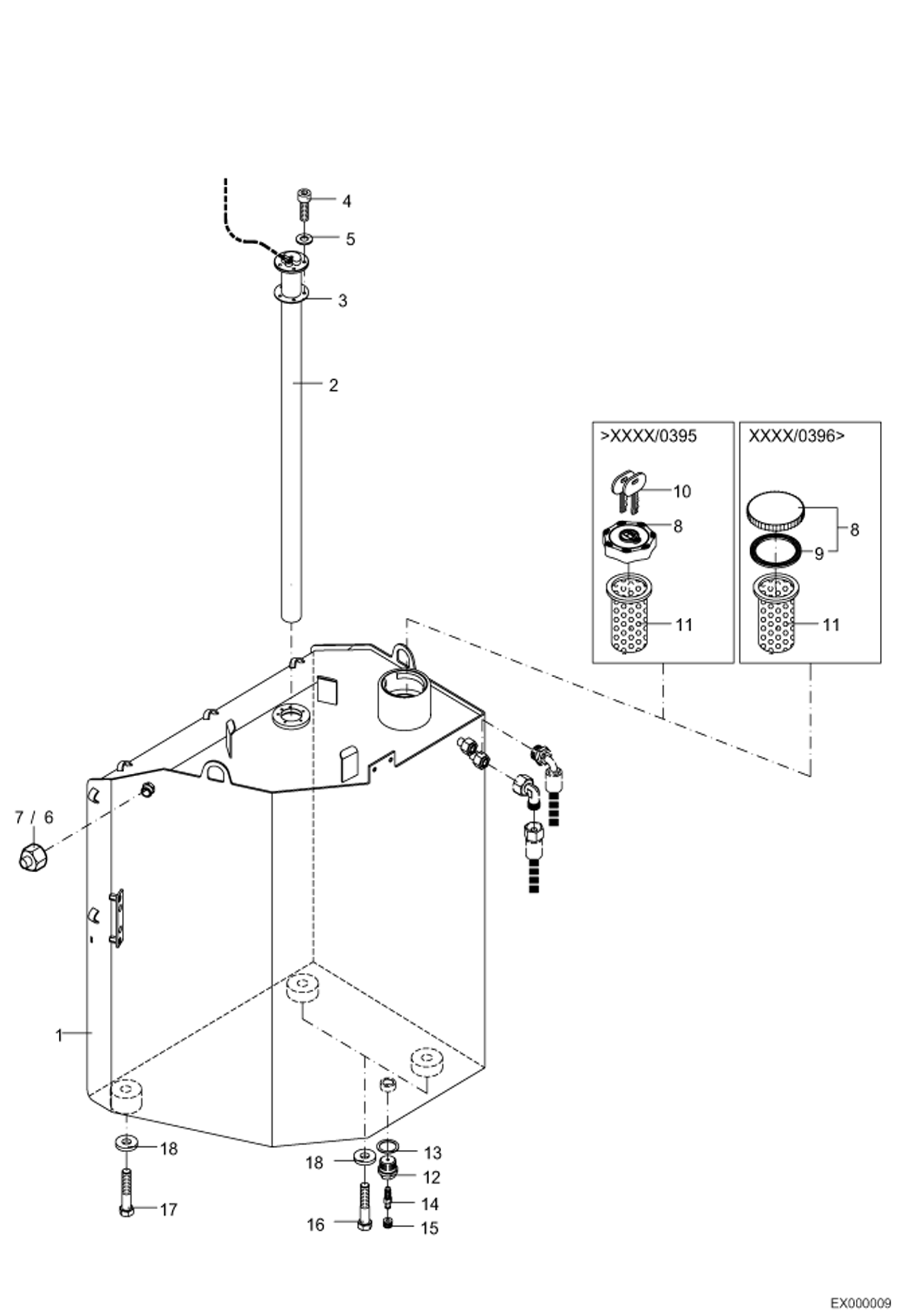 Схема запчастей Bobcat 444 - FUEL TANK S/N 532211045 & Above MAIN FRAME