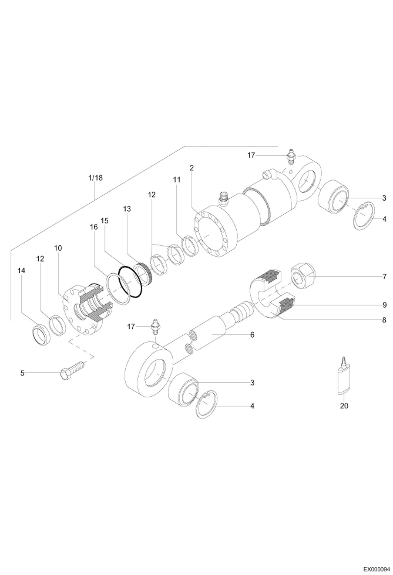 Схема запчастей Bobcat 444 - INTERMEDIATE BOOM - ARTICULATED BOOM CYLINDER Z 90/50 HYDRAULIC INSTALLATION
