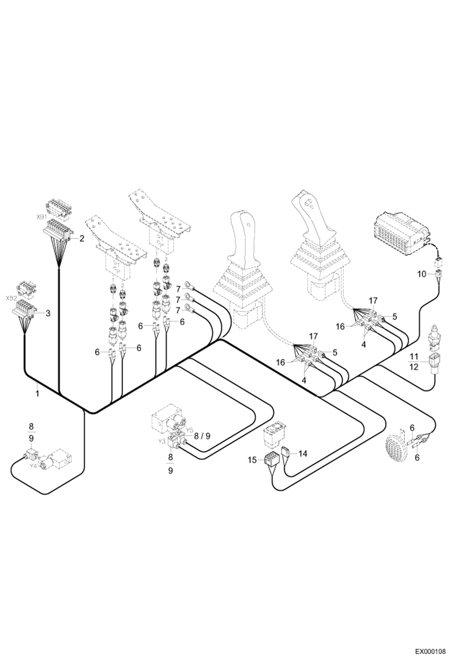 Схема запчастей Bobcat 444 - FLOOR FRAME ELECTRIC INSTALLATION ELECTRIC INSTALLATION