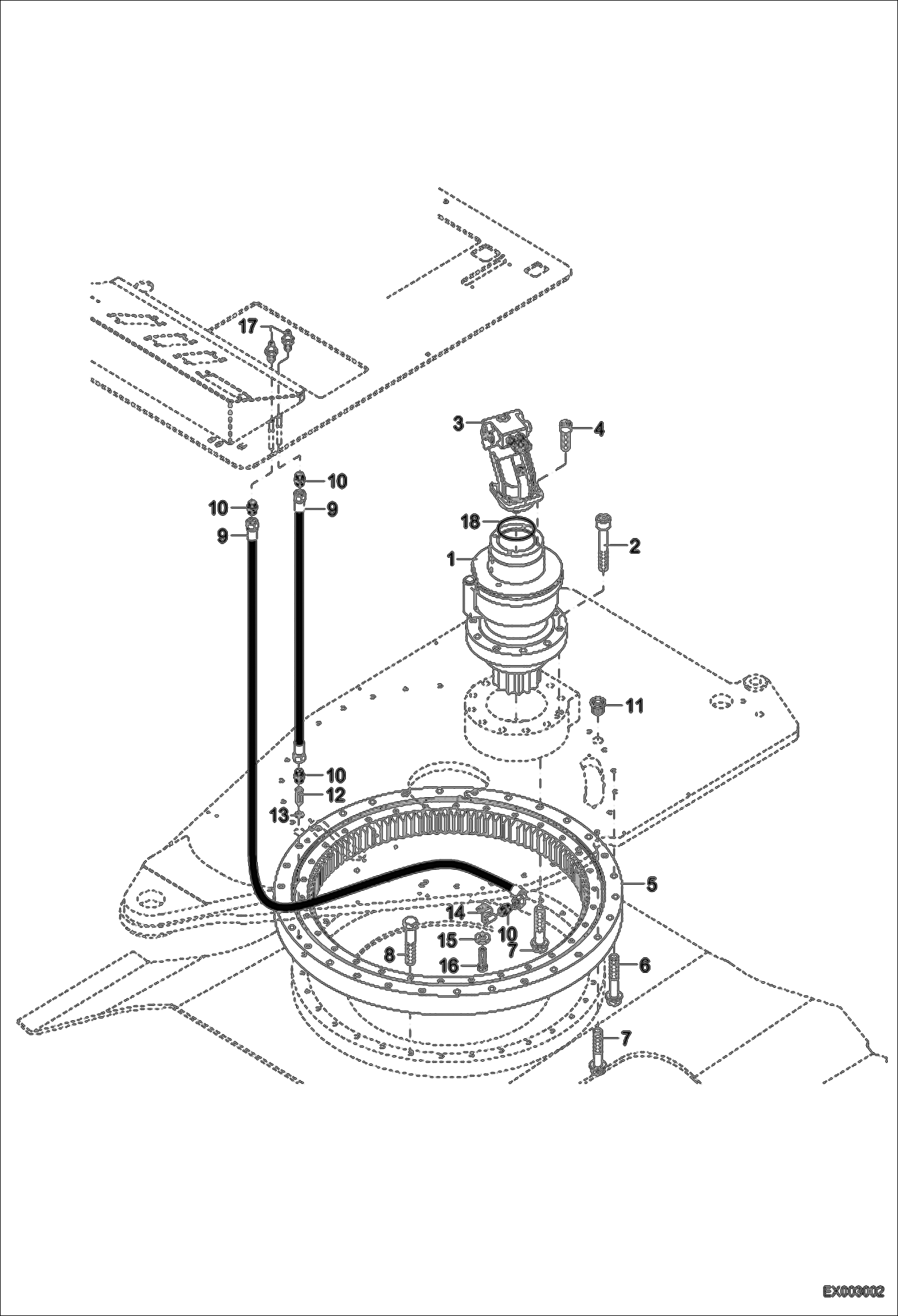 Схема запчастей Bobcat 442 - SLEW EQUIPMENT UNDERCARRIAGE