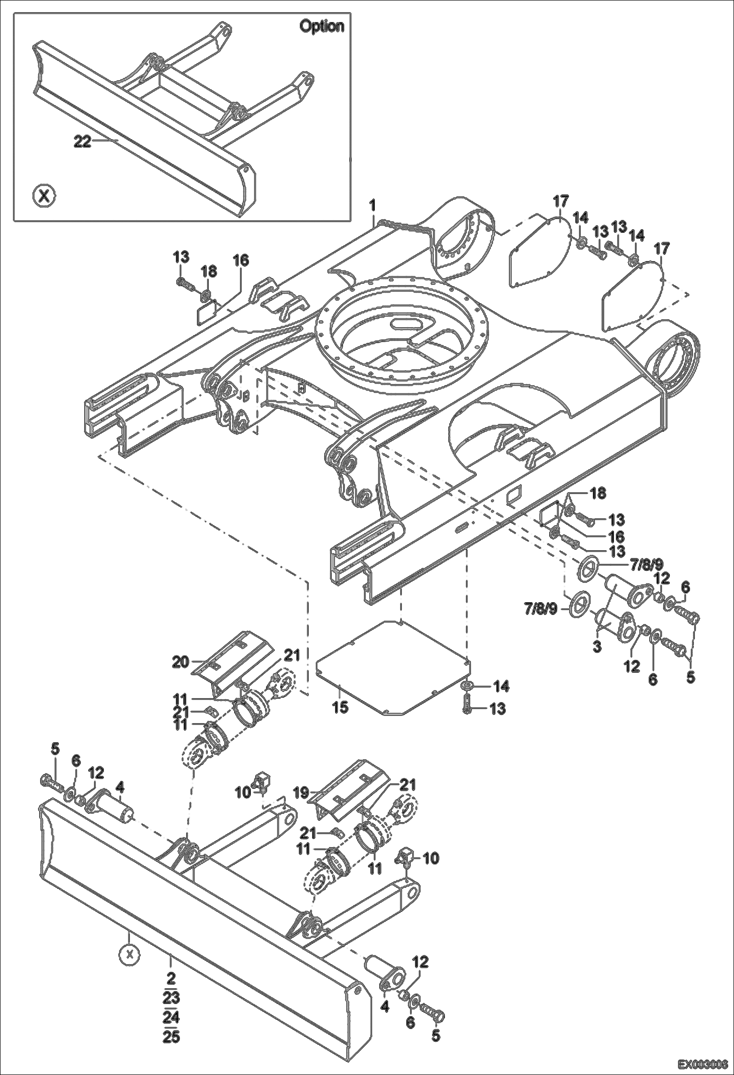 Схема запчастей Bobcat 444 - UNDERCARRIAGE, SUPPORT BLADE AND COVER UNDERCARRIAGE