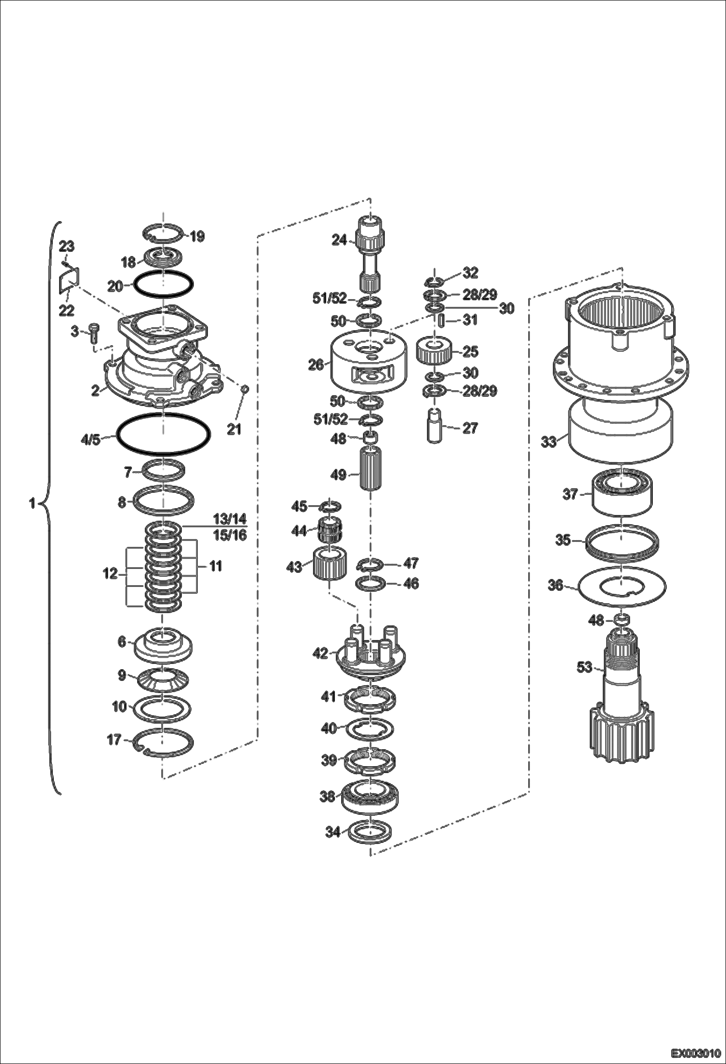 Схема запчастей Bobcat 444 - SLEW GEAR UNDERCARRIAGE