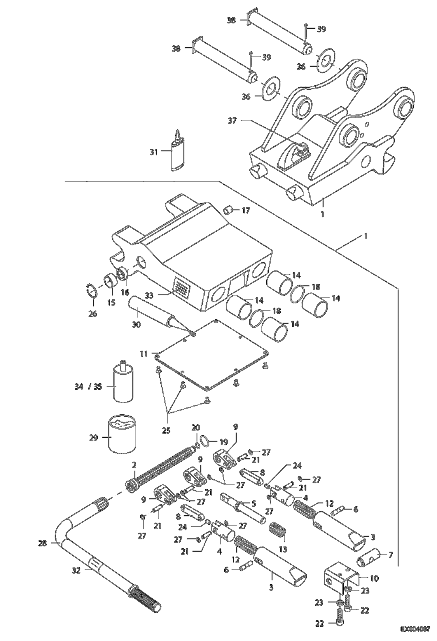 Схема запчастей Bobcat 442 - QUICK MOUNT HITCH - MS08 WORK EQUIPMENT