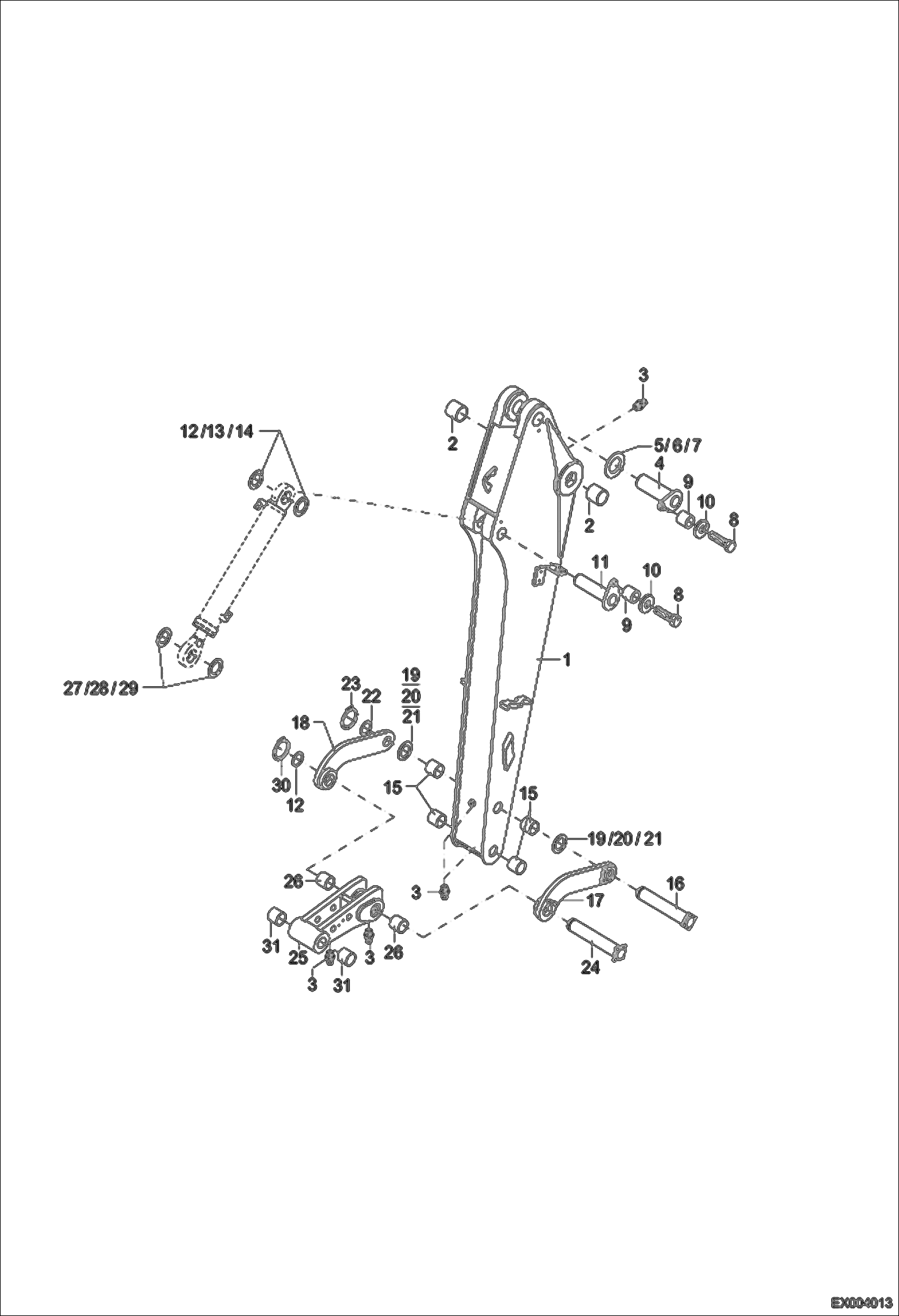 Схема запчастей Bobcat 444 - DIPPER STICK - ARTICULATED BOOM WORK EQUIPMENT