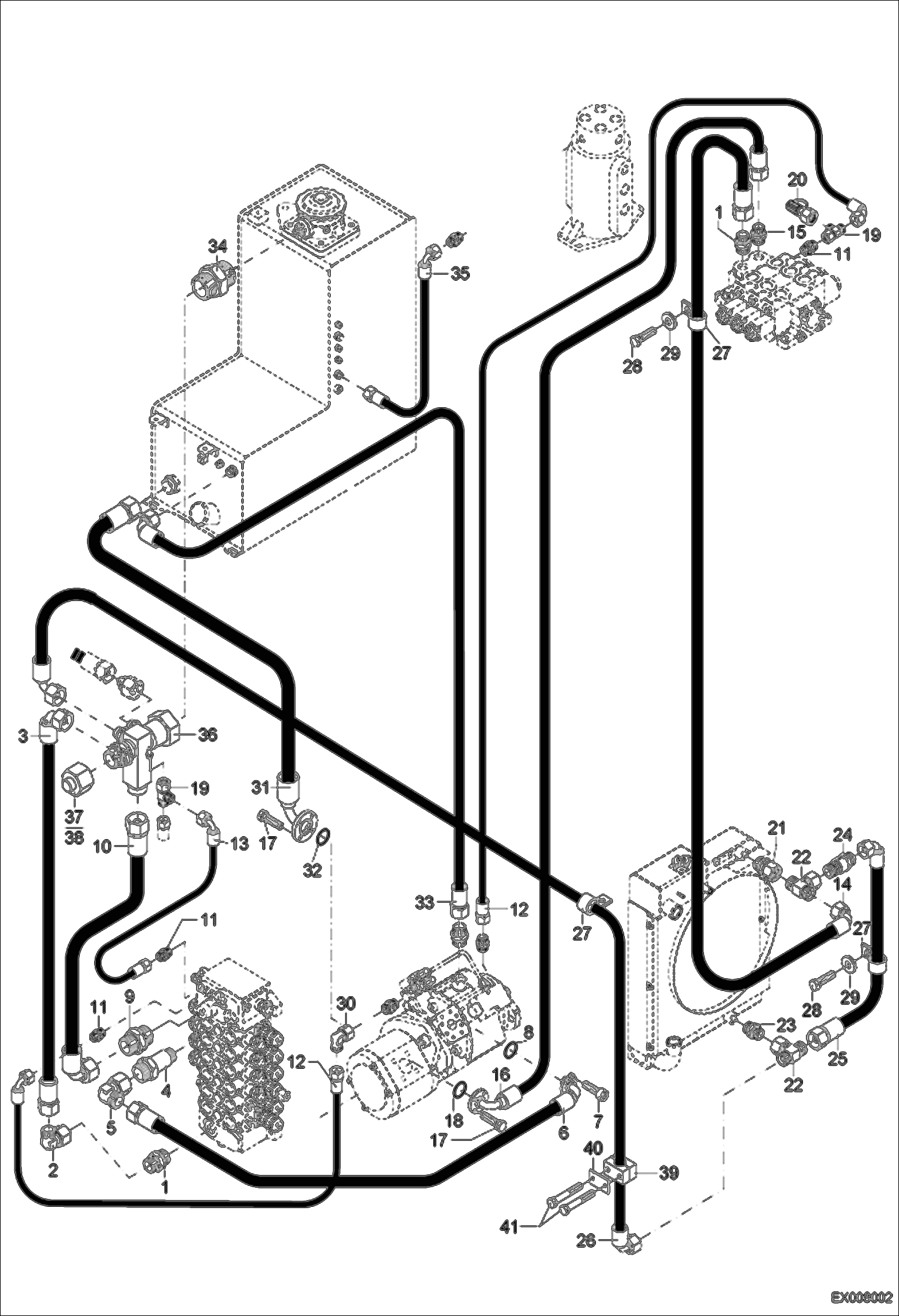 Схема запчастей Bobcat 442 - CIRCULATION HYDRAULIC SYSTEM
