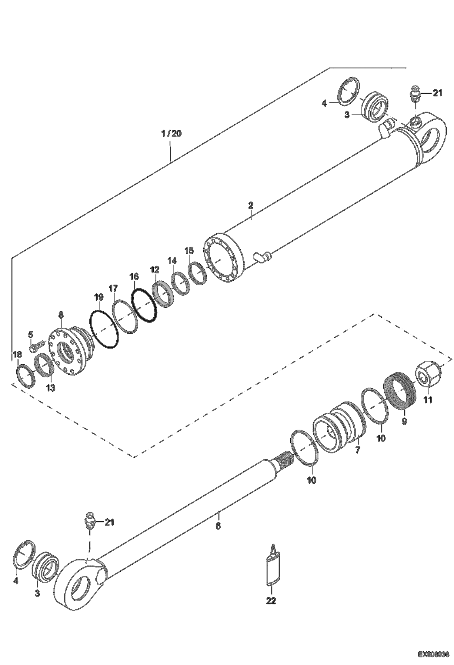 Схема запчастей Bobcat 442 - DIPPERARM HYDRAULIC CYLINDER HYDRAULIC SYSTEM