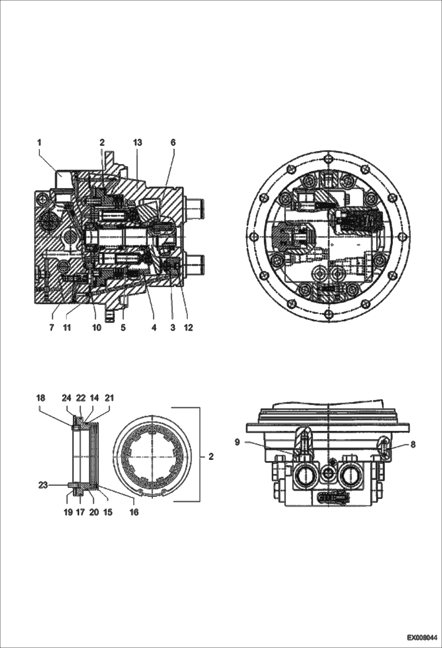 Схема запчастей Bobcat 442 - TRAVEL GEAR HYDRAULIC SYSTEM
