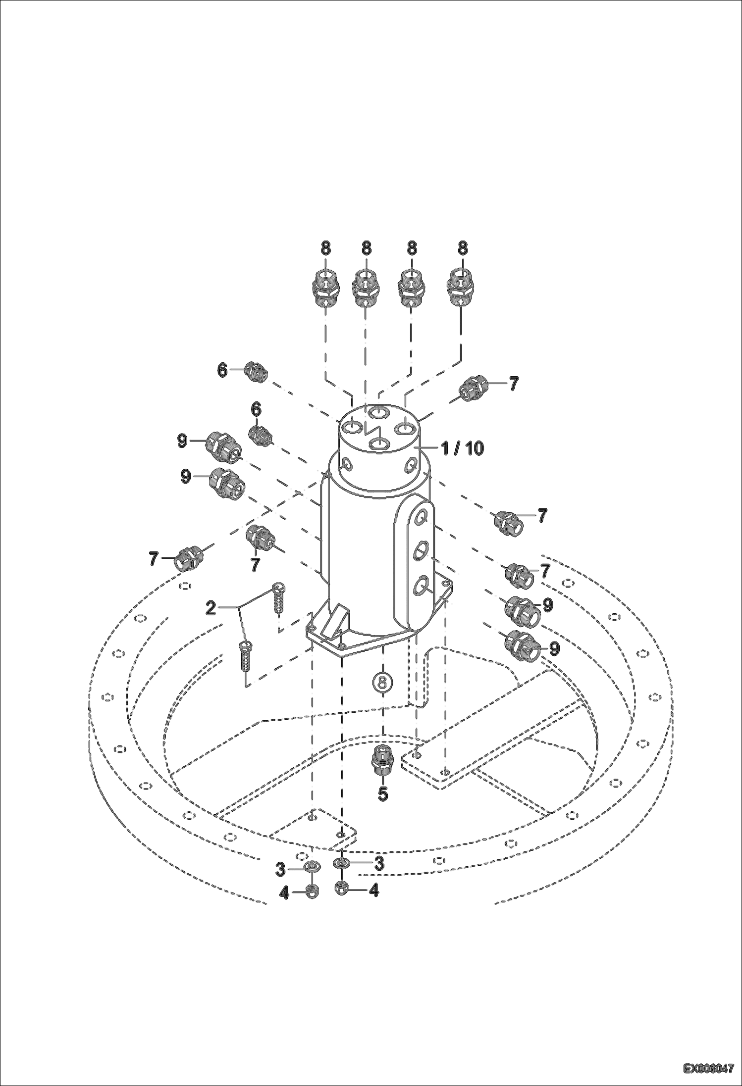 Схема запчастей Bobcat 442 - ROTARY TRANSFER HYDRAULIC SYSTEM